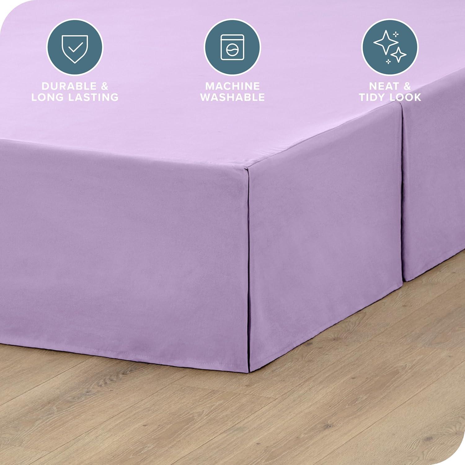 Bare Home Tailored 15" Pleated Bed Skirt