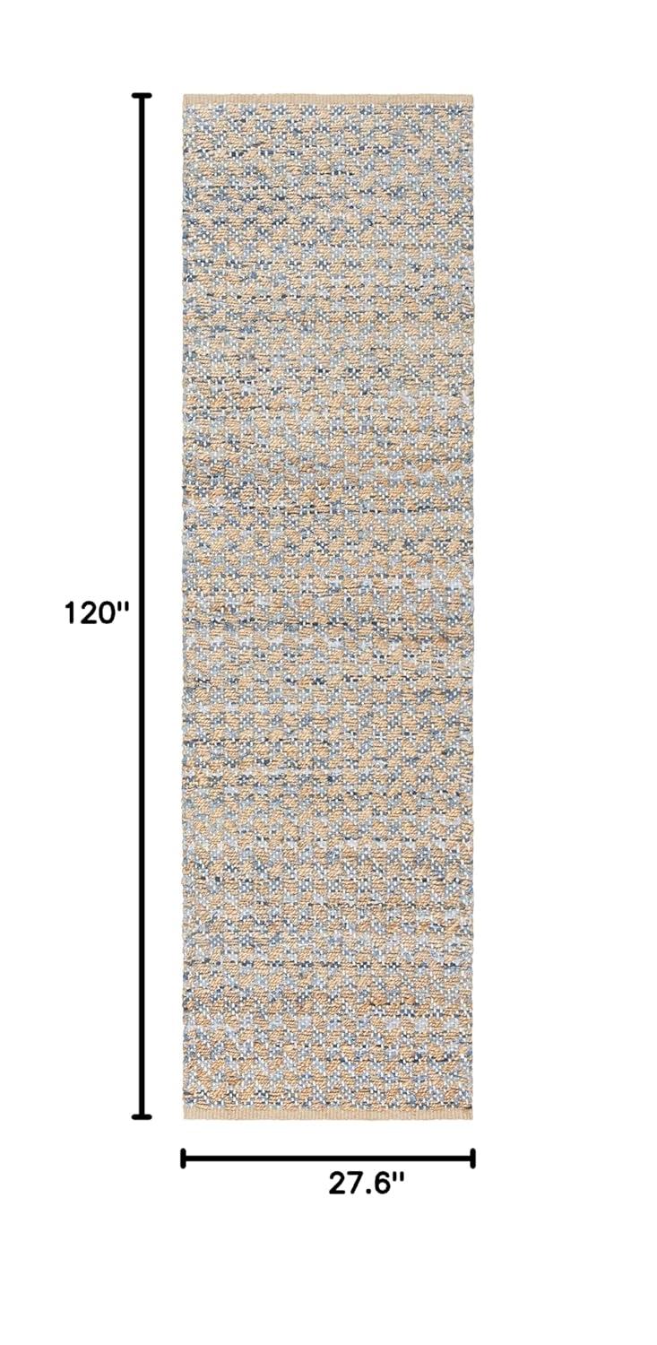 Cape Cod CAP305 Hand Woven Runner Rug - Blue/Natural - 2'3"x10' - Safavieh.