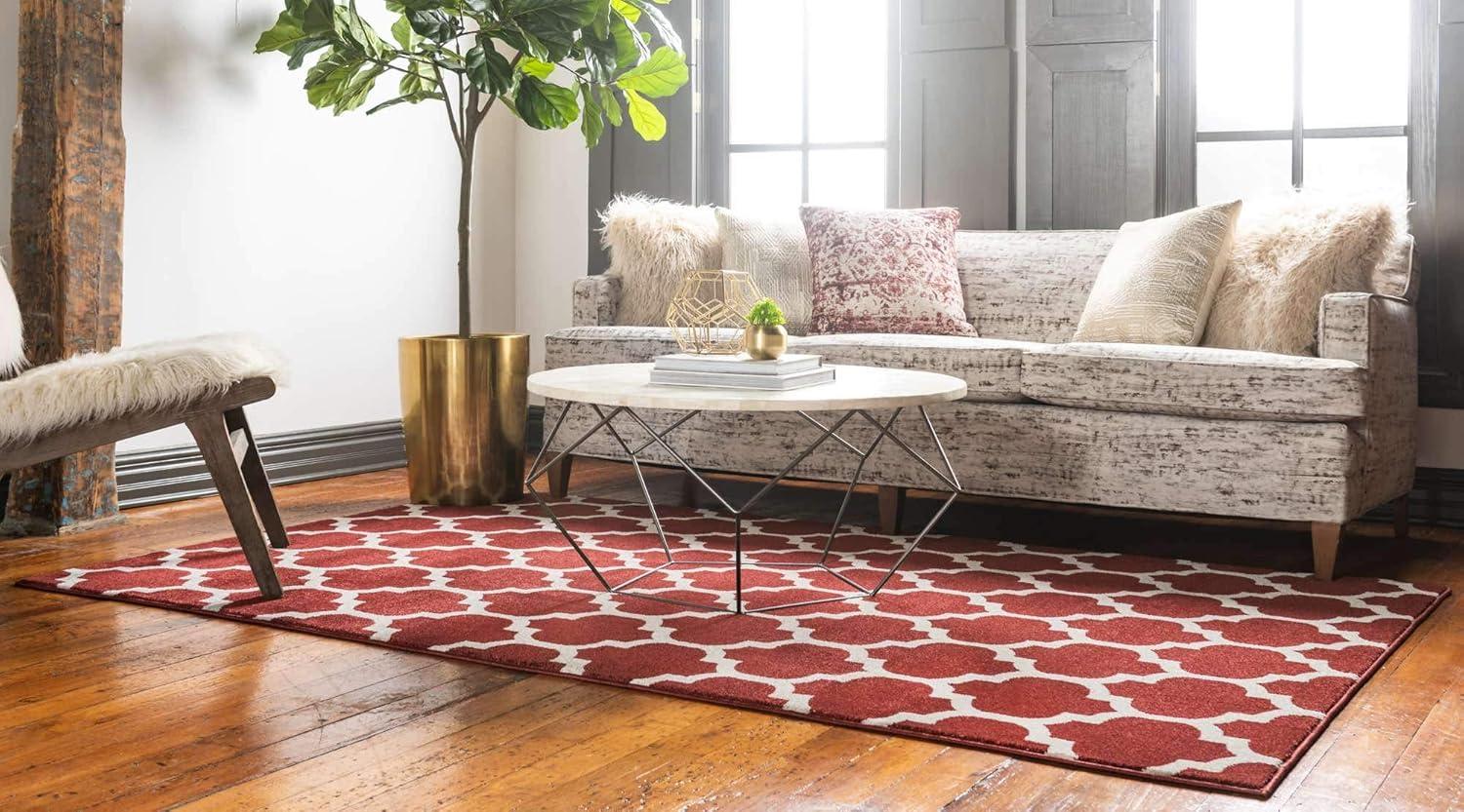 Unique Loom 7' 1 x 10' 0 Trellis Philadelphia Dark Terracotta Area Rug