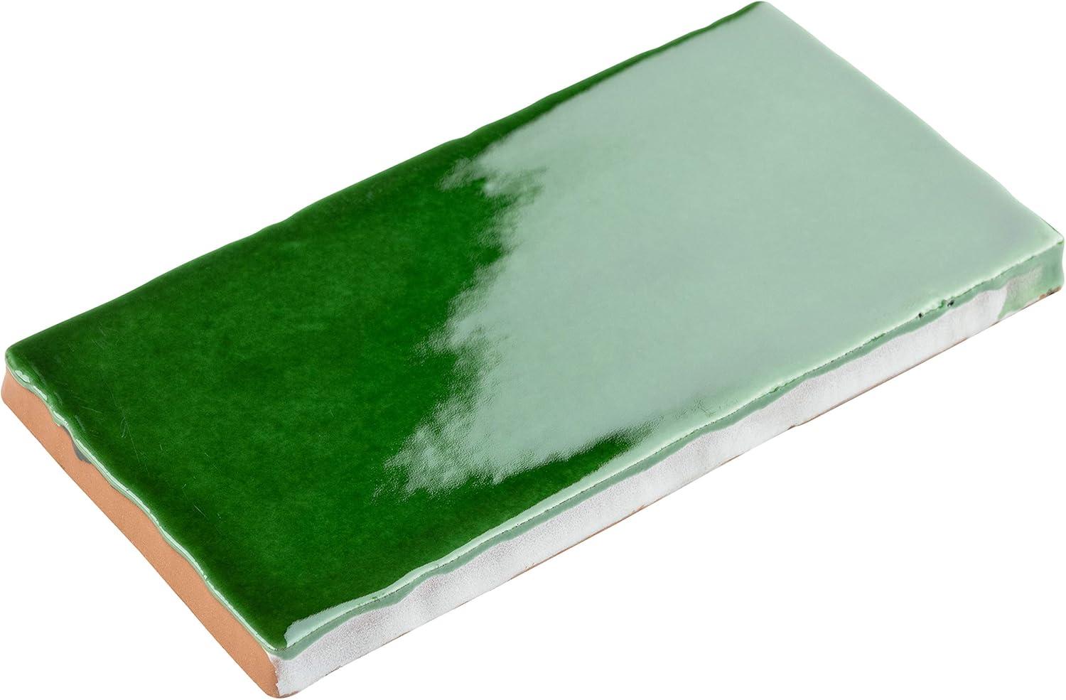 Antic Verde Glossy Green Ceramic 3x6 Subway Wall Tile