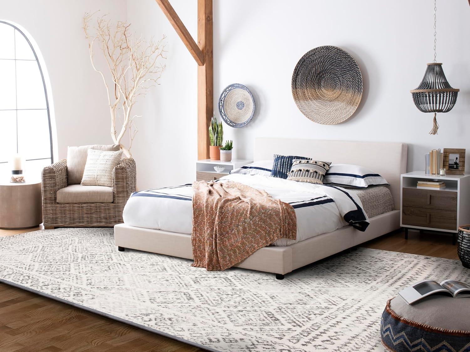 SAFAVIEH Tulum Ophelia Bordered Geometric Area Rug, 12' x 15', Ivory/Grey