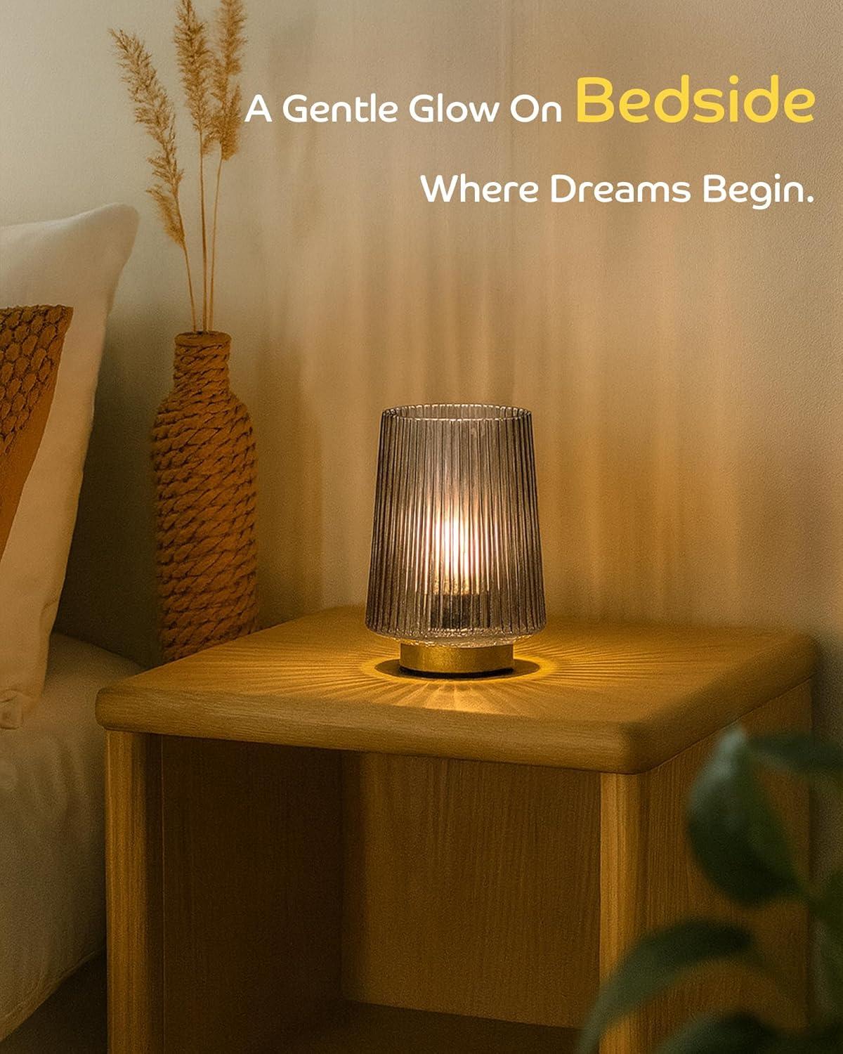 Latitude Run® Battery Operated Lamp With Timer, Table Lamps For Bedroom