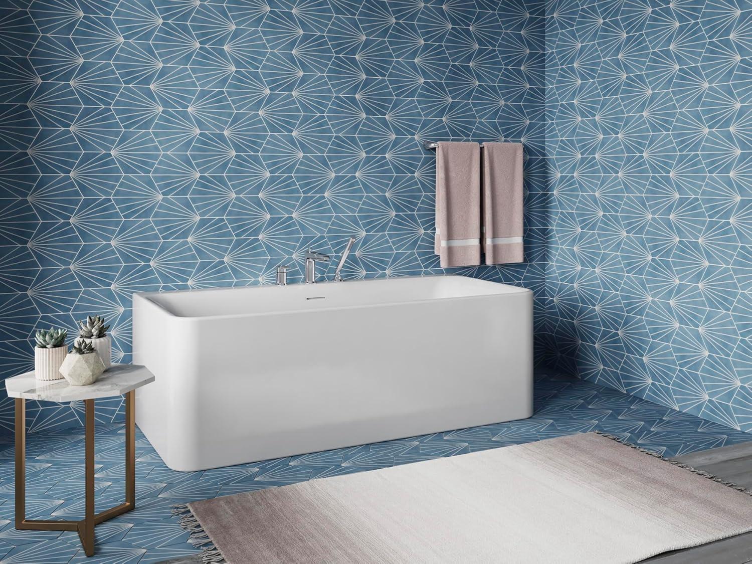 Unwind 67" x 32" Back-To-Wall Soaking Bathtub