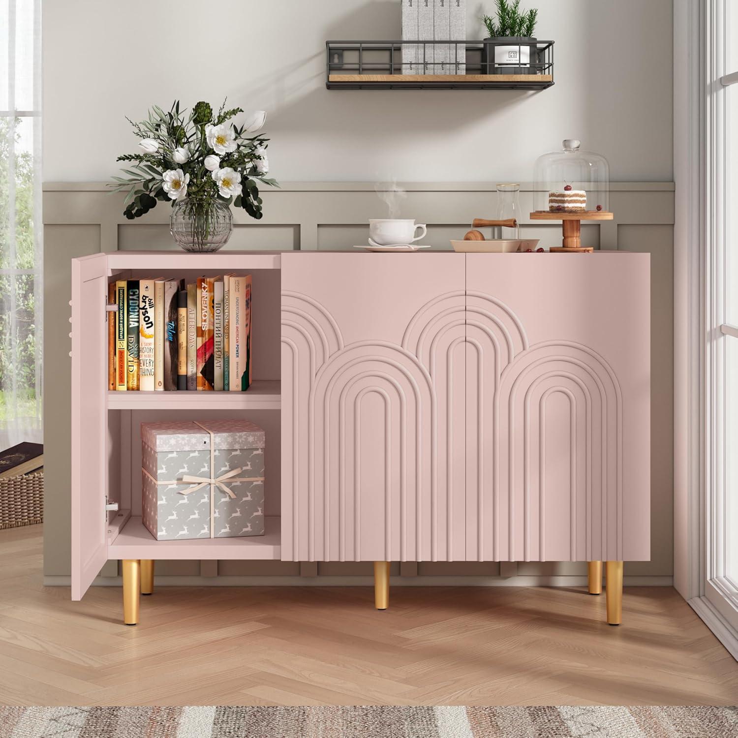 Mercer41 Sirgio 47.2'' Sideboard Buffet Cabinet with 3 Doors for Kitchen, Hallway, Living Room
