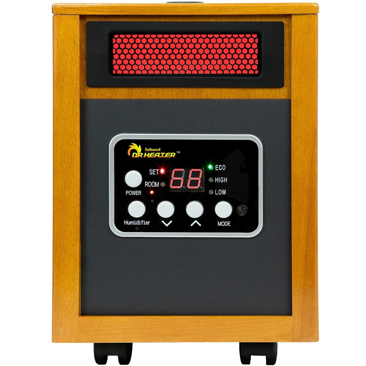 Dr. Infrared Heater DR. INFRARED HEATER DR-968H Indoor Portable Space Heater with Humidifier, 1500-Watt, Cherry