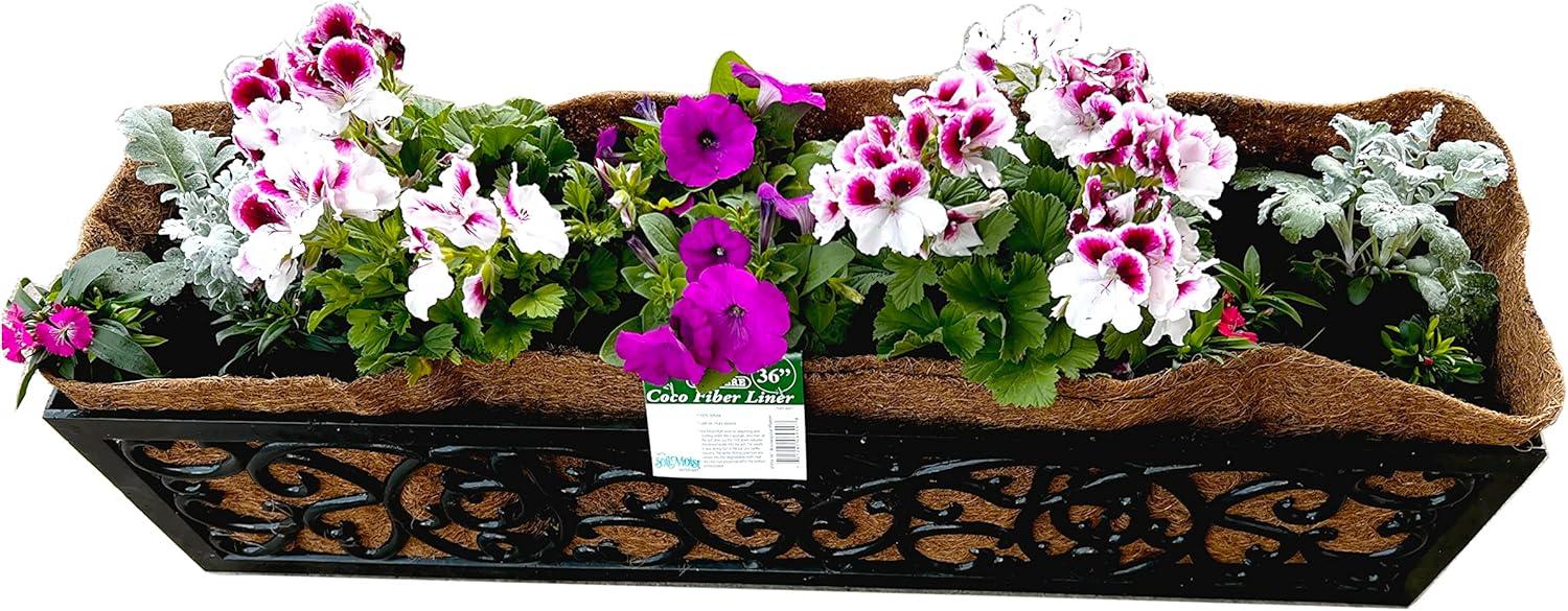 Bosmere F954 36-Inch Pre-Formed Replacement Coco Liner with Soil Moist for Rectangular Planter