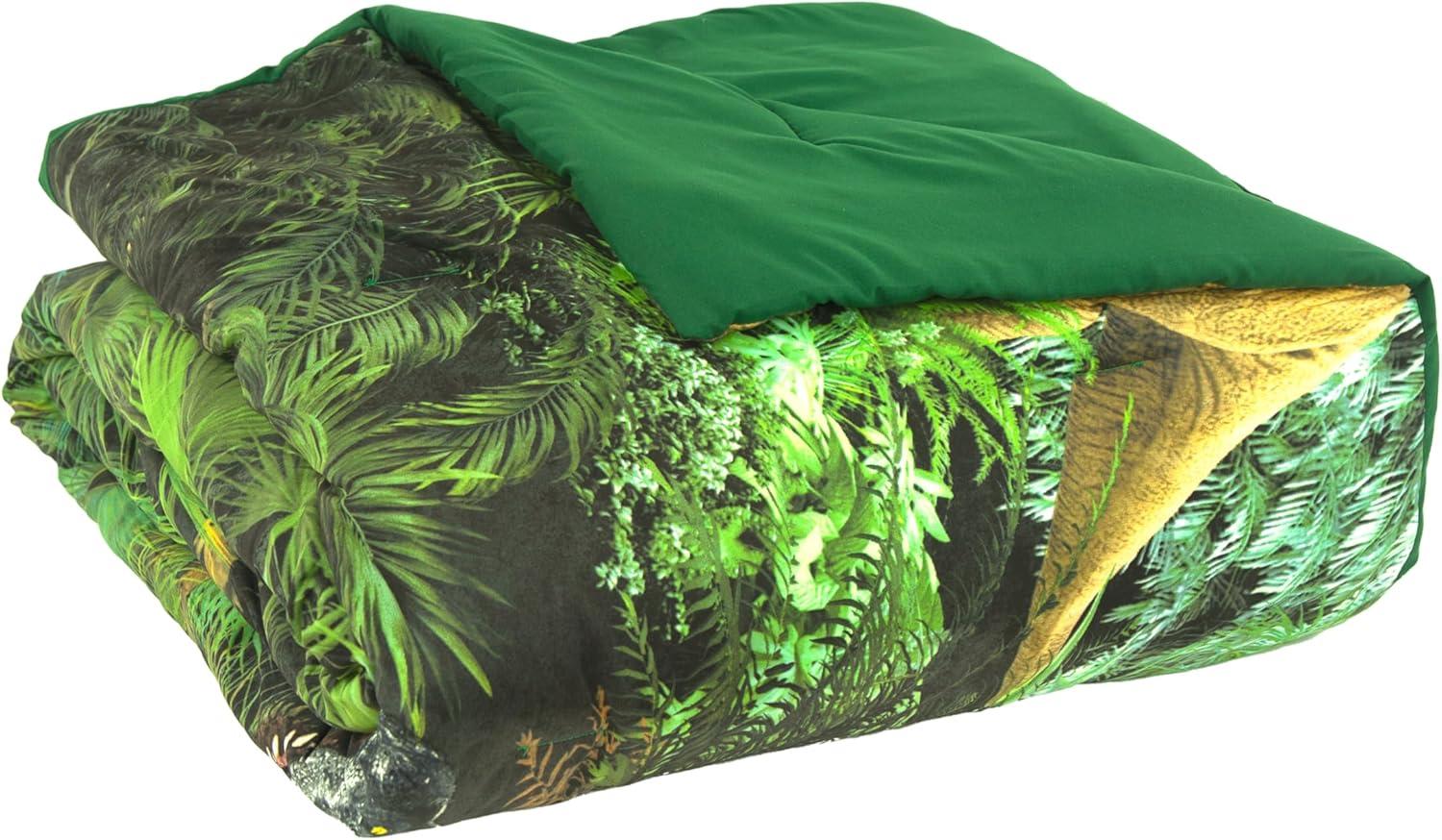 Twin Green Dinosaur Forest Microfiber Bed Set