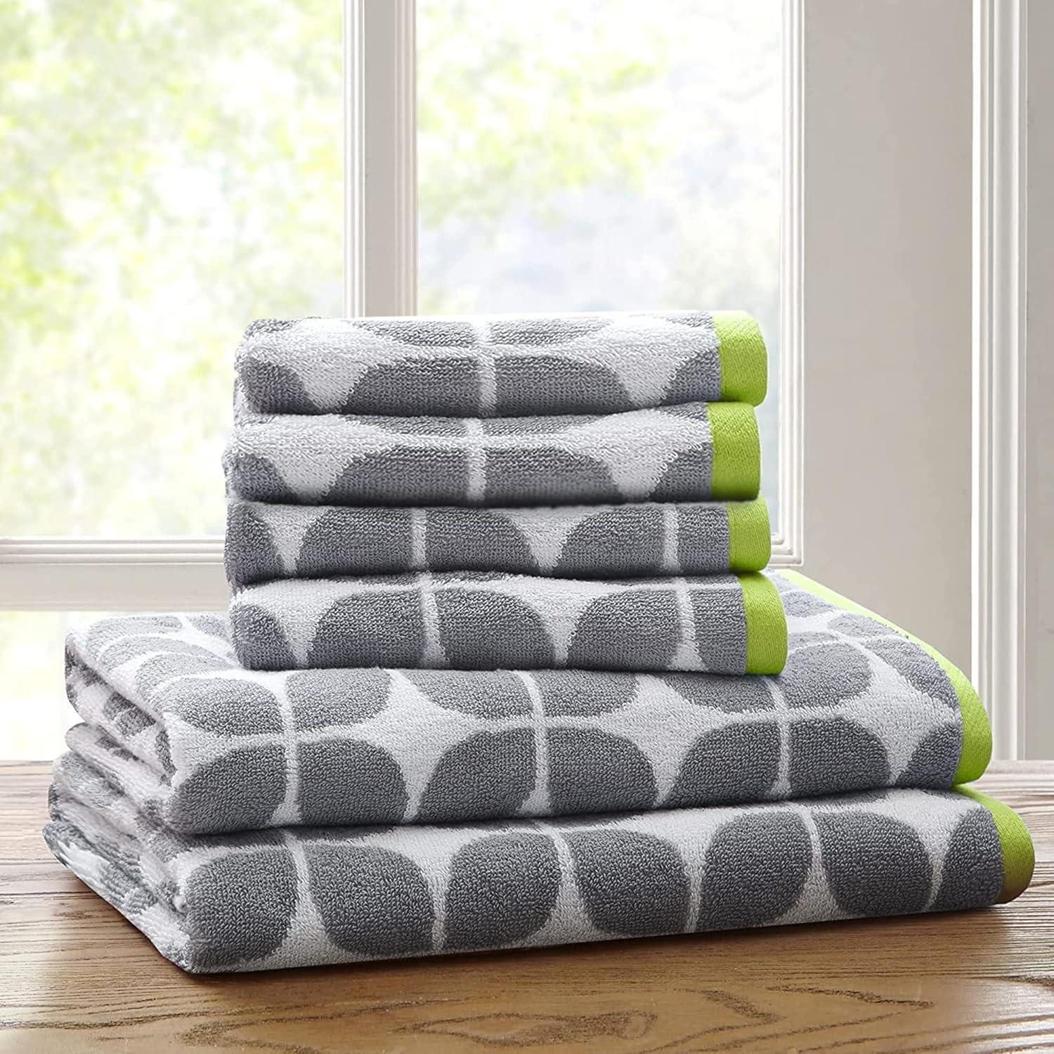 Lita AZ 6 Piece Cotton Jacquard Towel Set