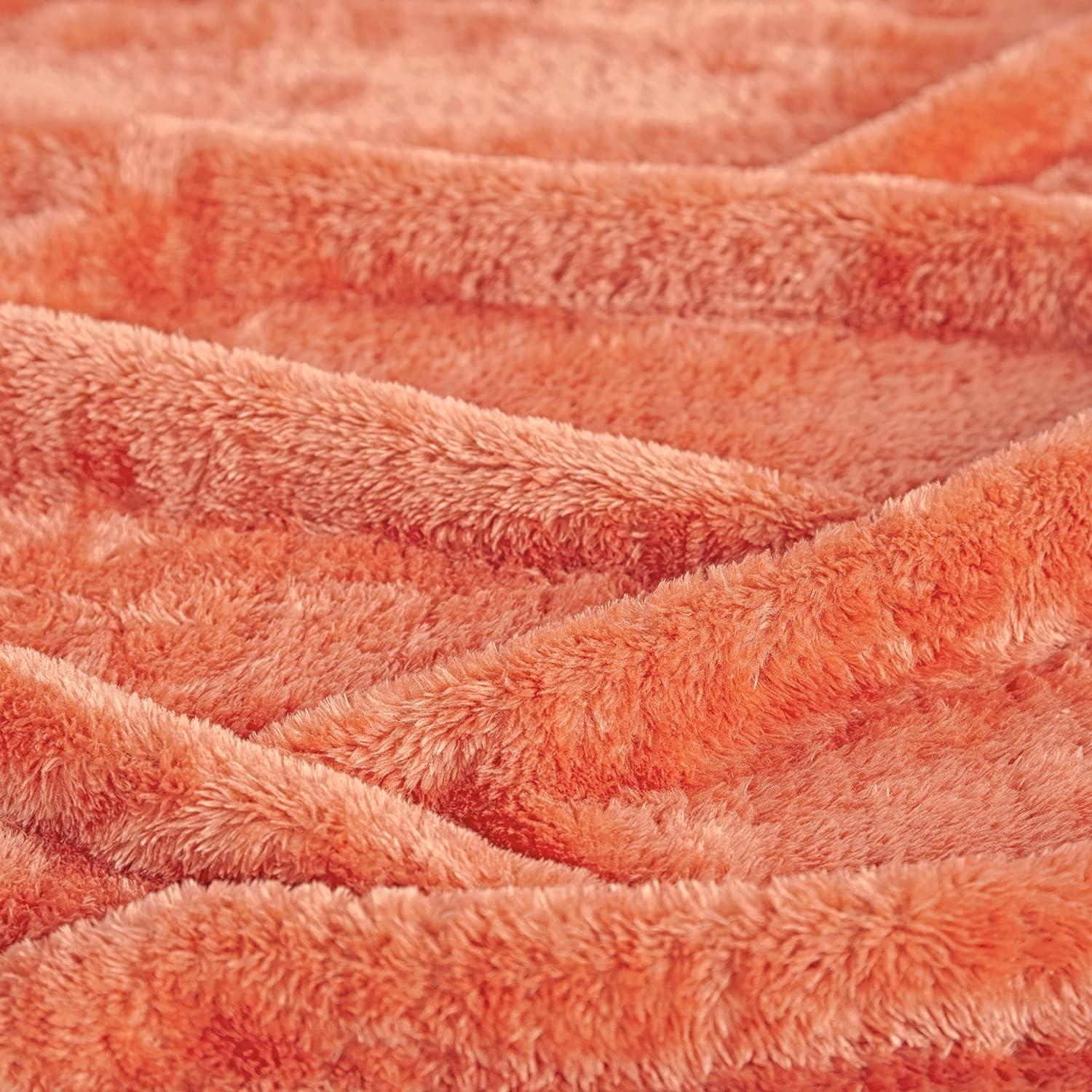 Superior Super Soft Plush Fleece Blanket, Adult/Teen, Throw 50" x 60", Coral