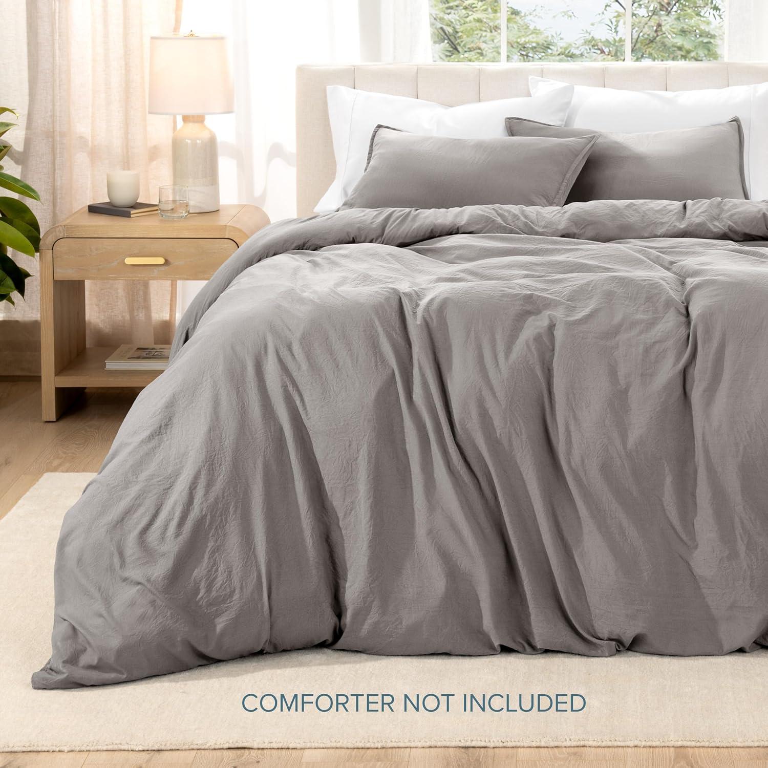 Bare Home Washed Microfiber Duvet Cover Set