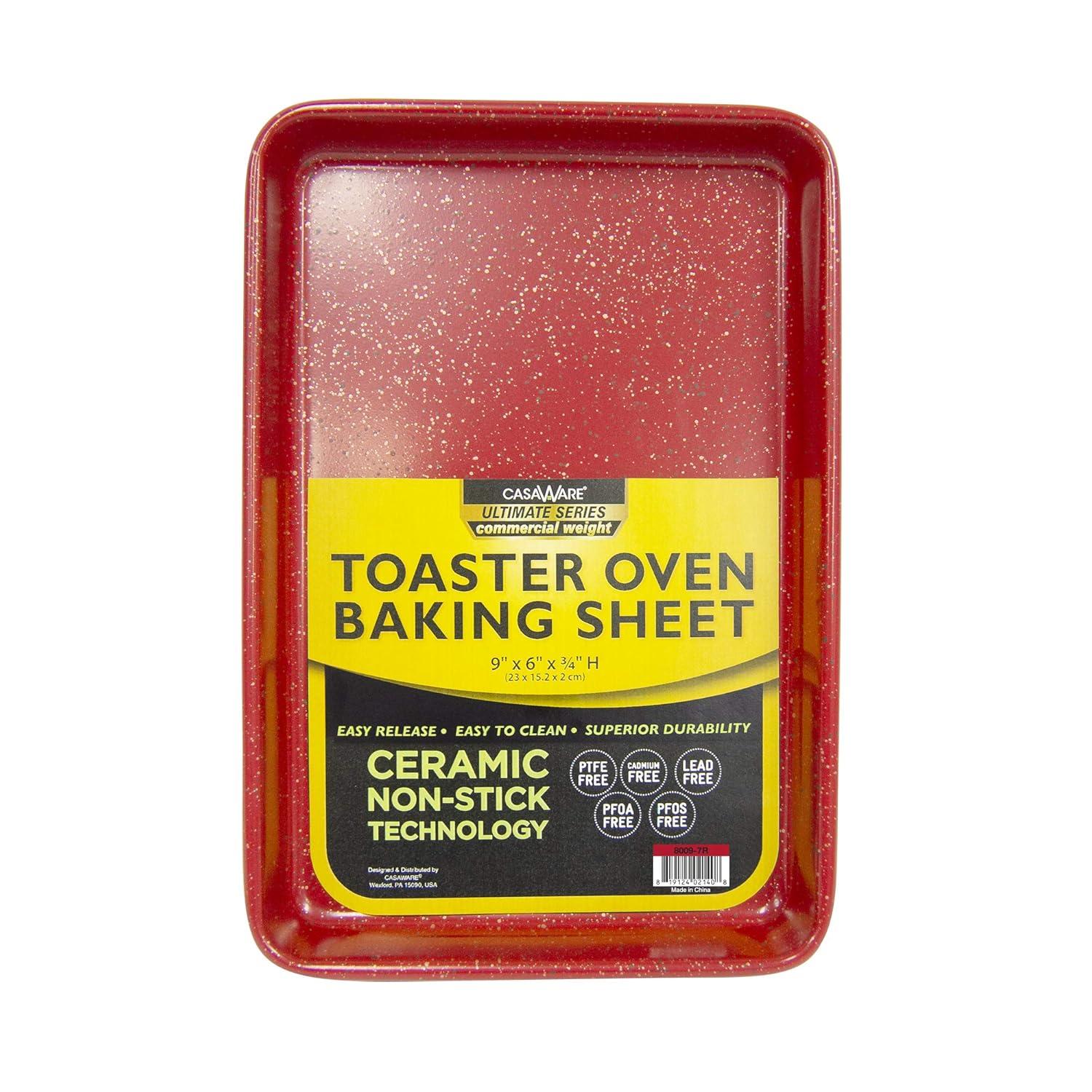 casaWare  Ultimate 3pc Toaster Oven Set Red Granite