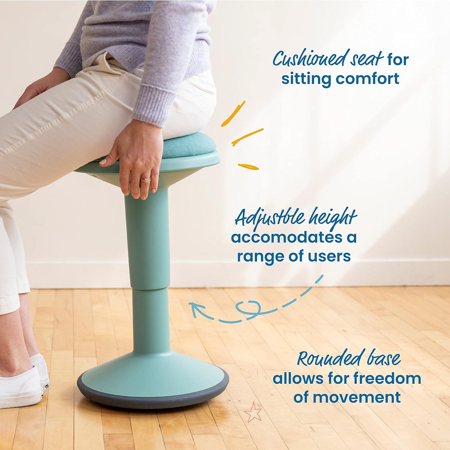 Seafoam Adjustable Wobble Stool with Cushioned Foam Seat