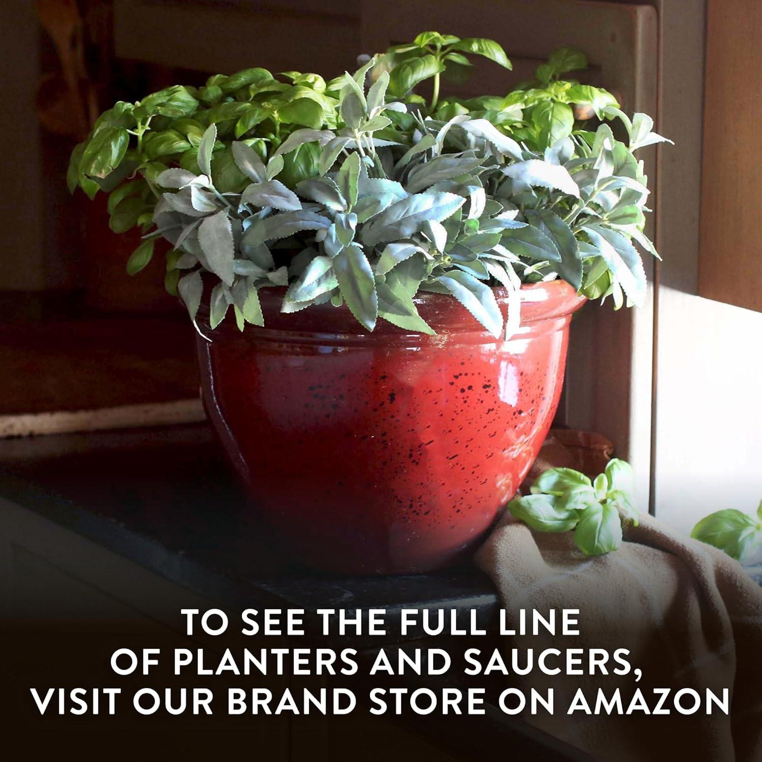 The HC Companies Pizzazz Decorative Round Flower Pots w/Ceramic Look - UV-Resistant Decorative Pot for Outdoor & Indoor Plant Pots - Modern Planter for Flower, Herbs (20” Admiral Blue, Pack of 1)