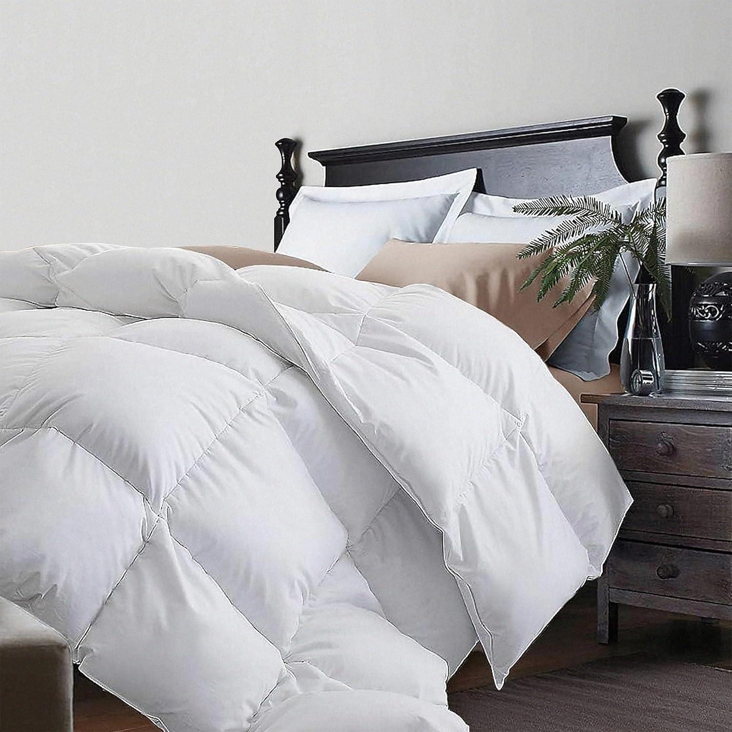 Twin White Cotton Down Feather Bedspread