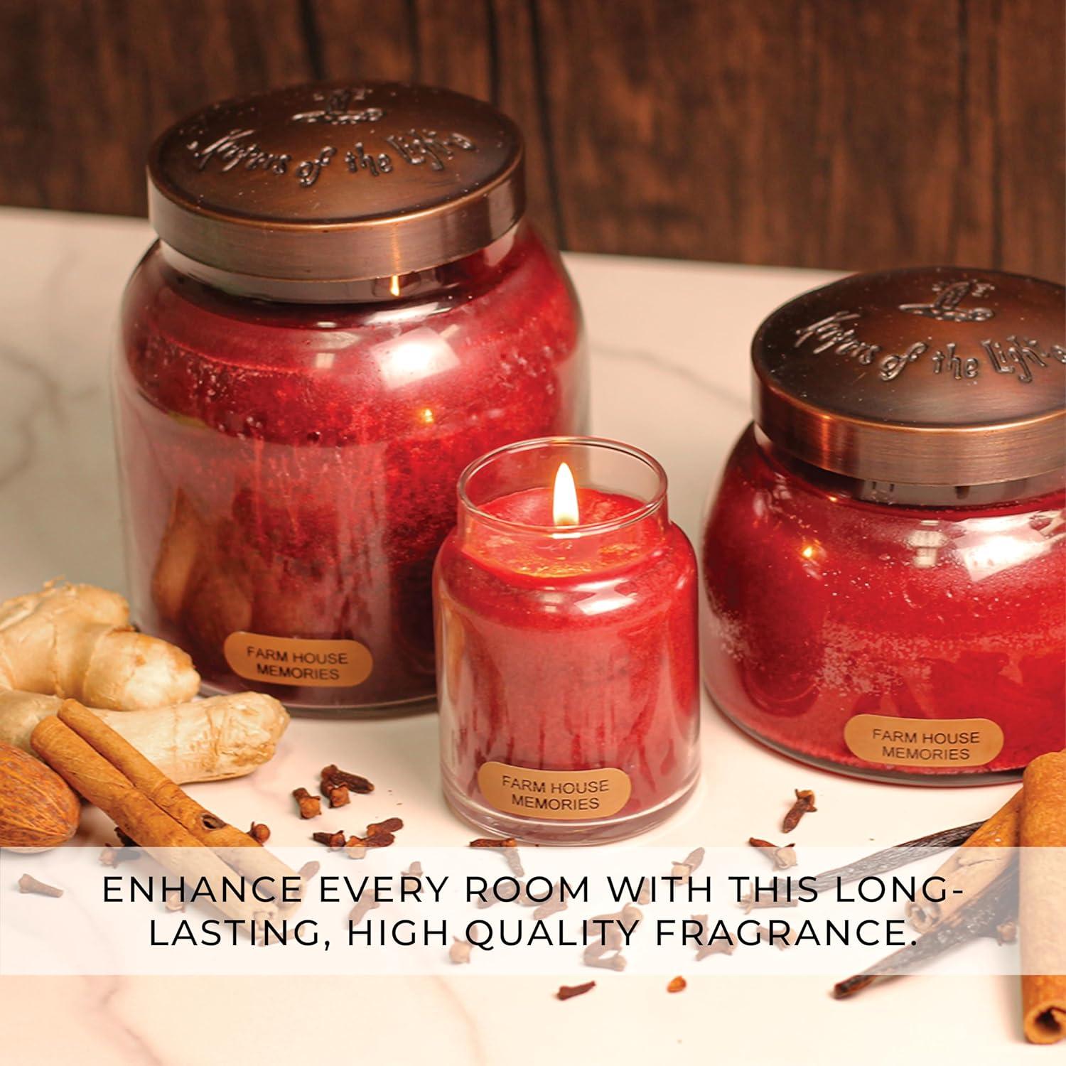 Farm House Memories Red Soy Scented Jar Candle with Black Lid