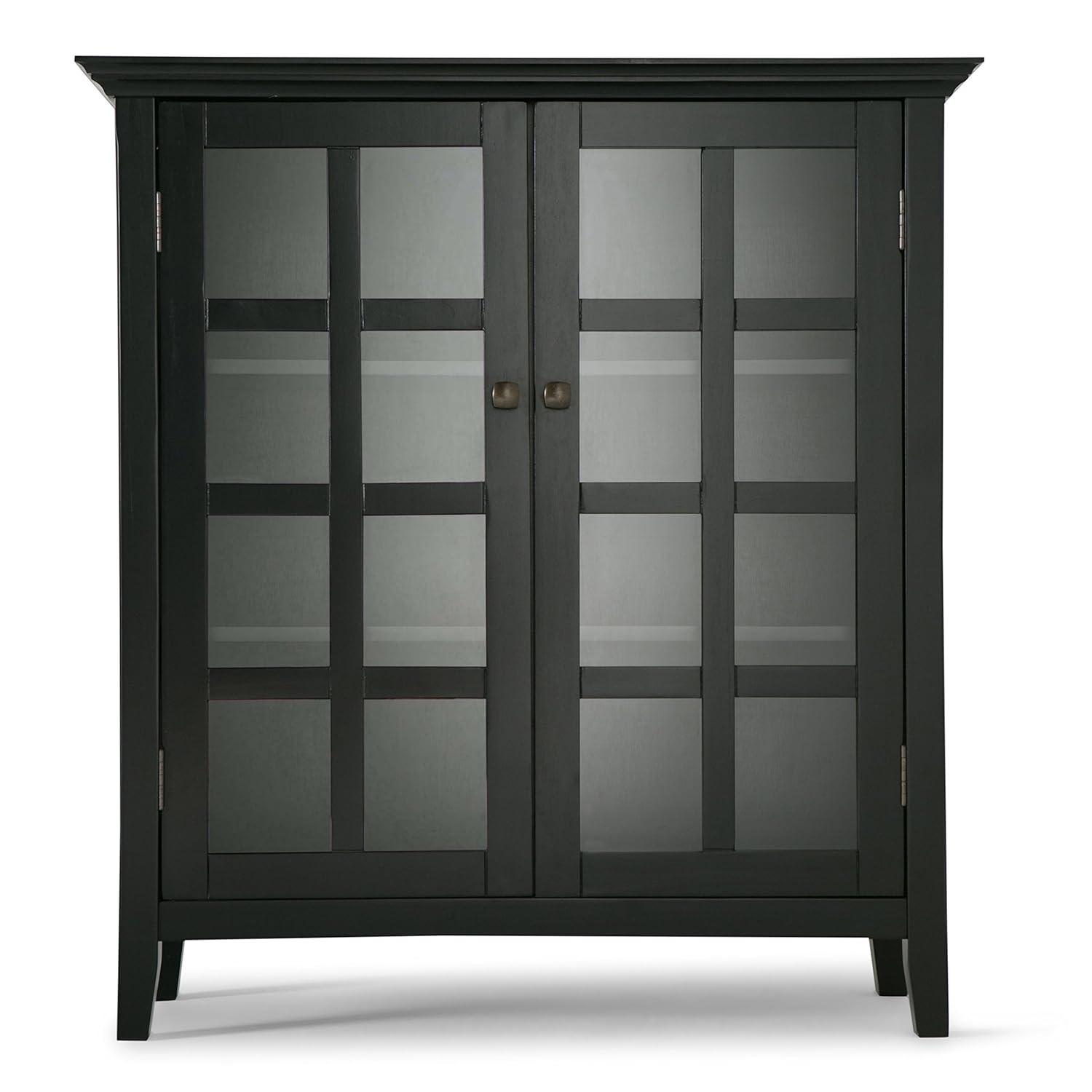 Simpli Home Acadian 44"W Solid Wood 9 Cube Storage Bookcase with Fixed Shelves
