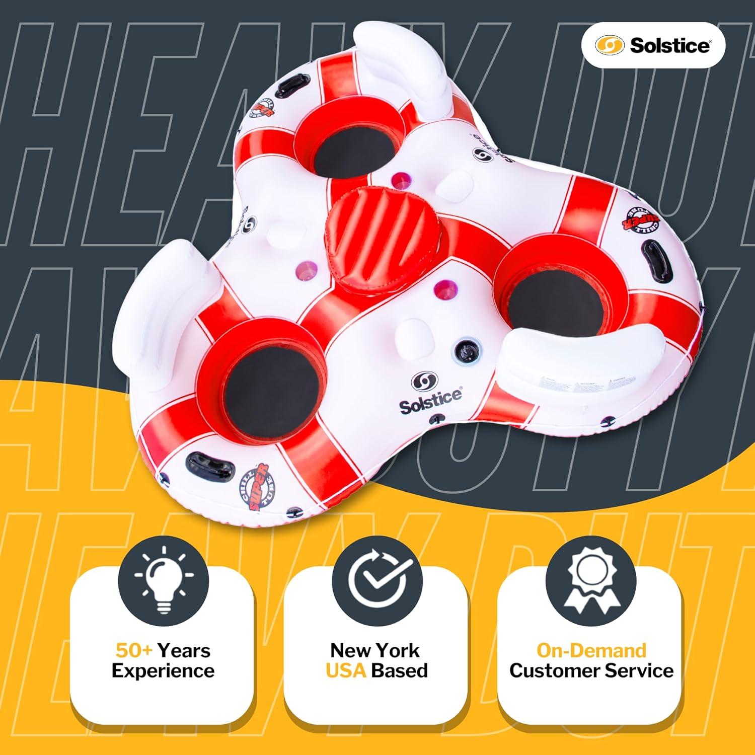 Red and White Heavy Duty Inflatable Floating Island with Cooler