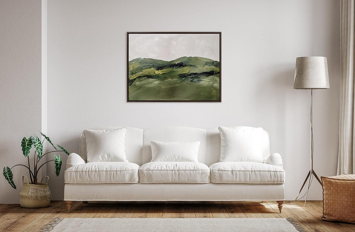 Sylvie Green Mountain Landscape Framed Canvas by Amy Lighthall - Kate & Laurel All Things Decor