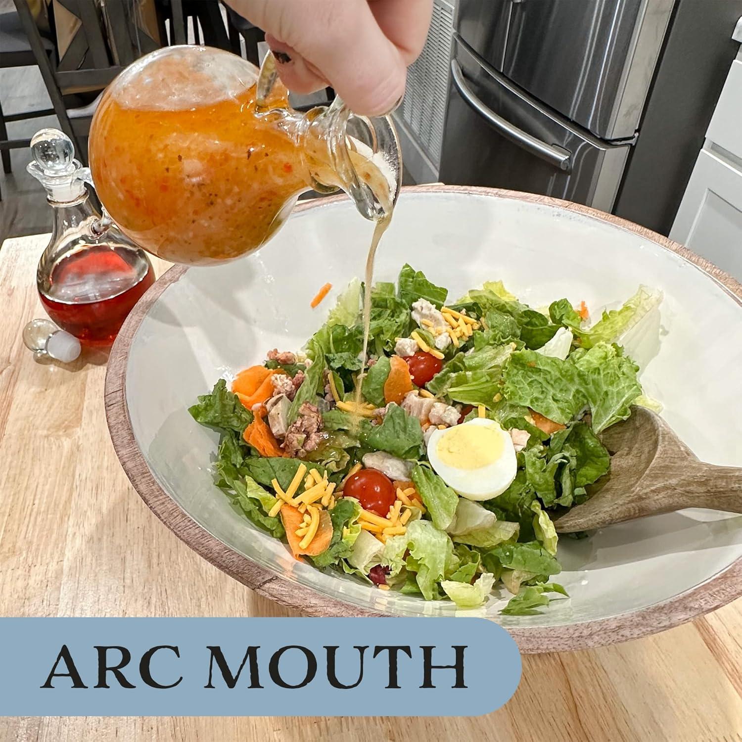 Cornucopia Brands 8oz Glass Oil and Vinegar Cruets (Set of 2); Round Oil Dispensers / Salad Dressing Bottles w/ Stoppers