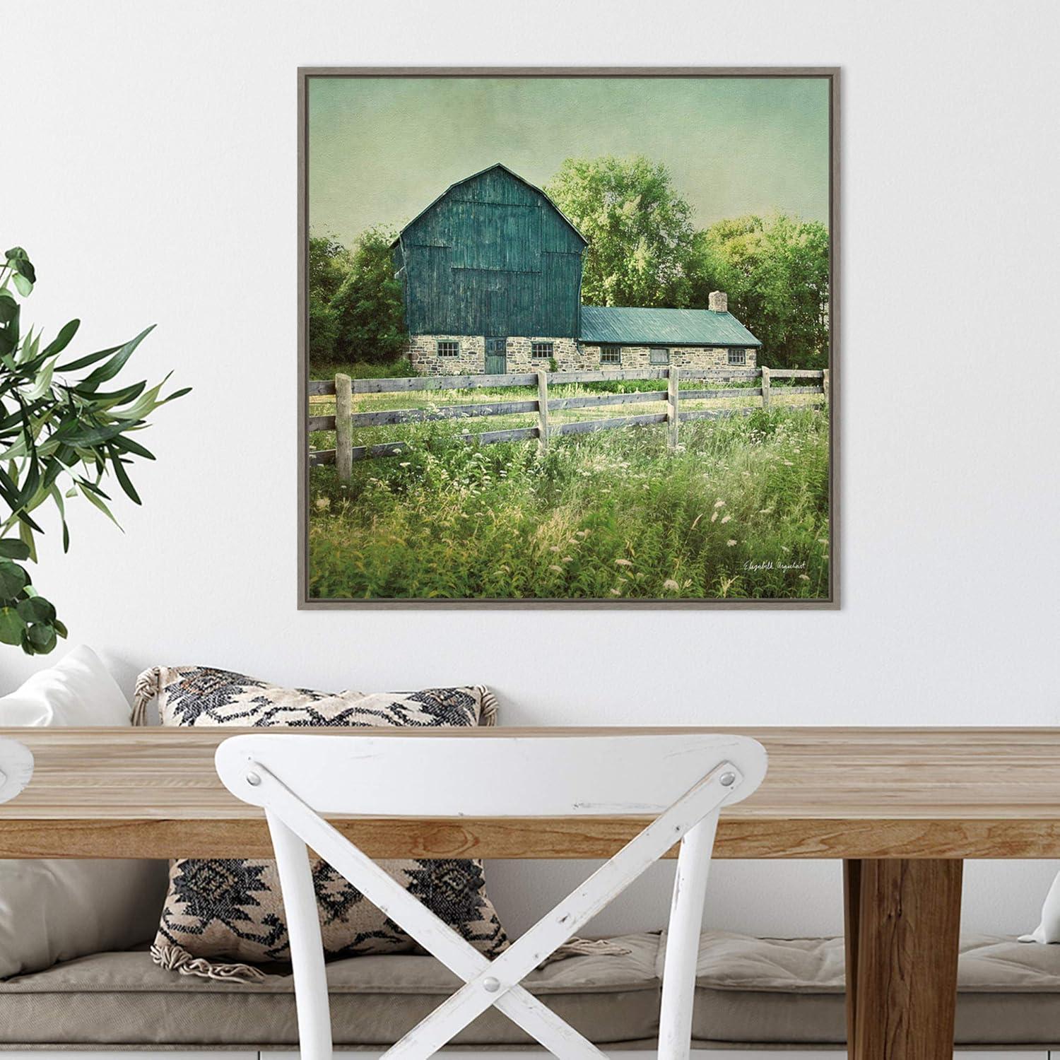 Amanti Art Blissful Country III (Barn) by Elizabeth Urquhart Framed Canvas Wall Art