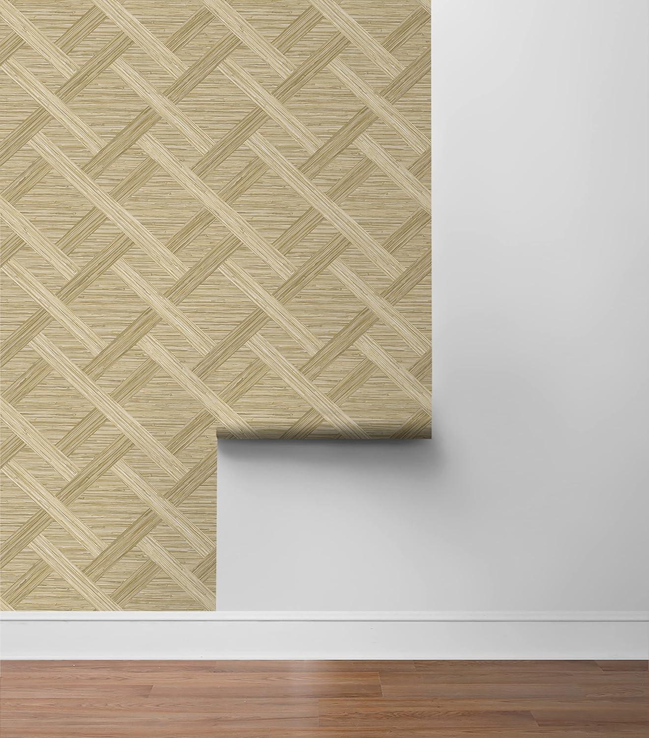 Java Weave Brown Faux Grasscloth Peel and Stick Wallpaper