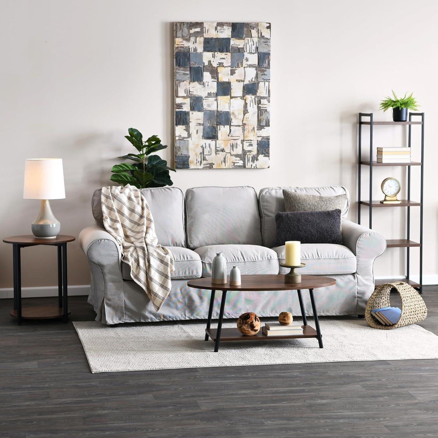 Household Essentials Oval Magazine Rack Seagrass