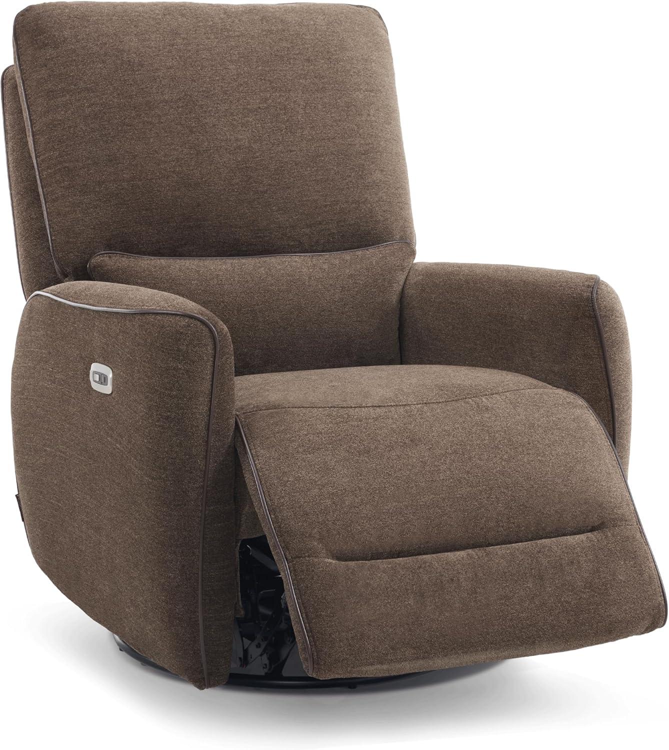 Swivel Glider Power Recliner Chair, Electric Rocker Recliner Chairs with USB Ports For Nursery, Fabric