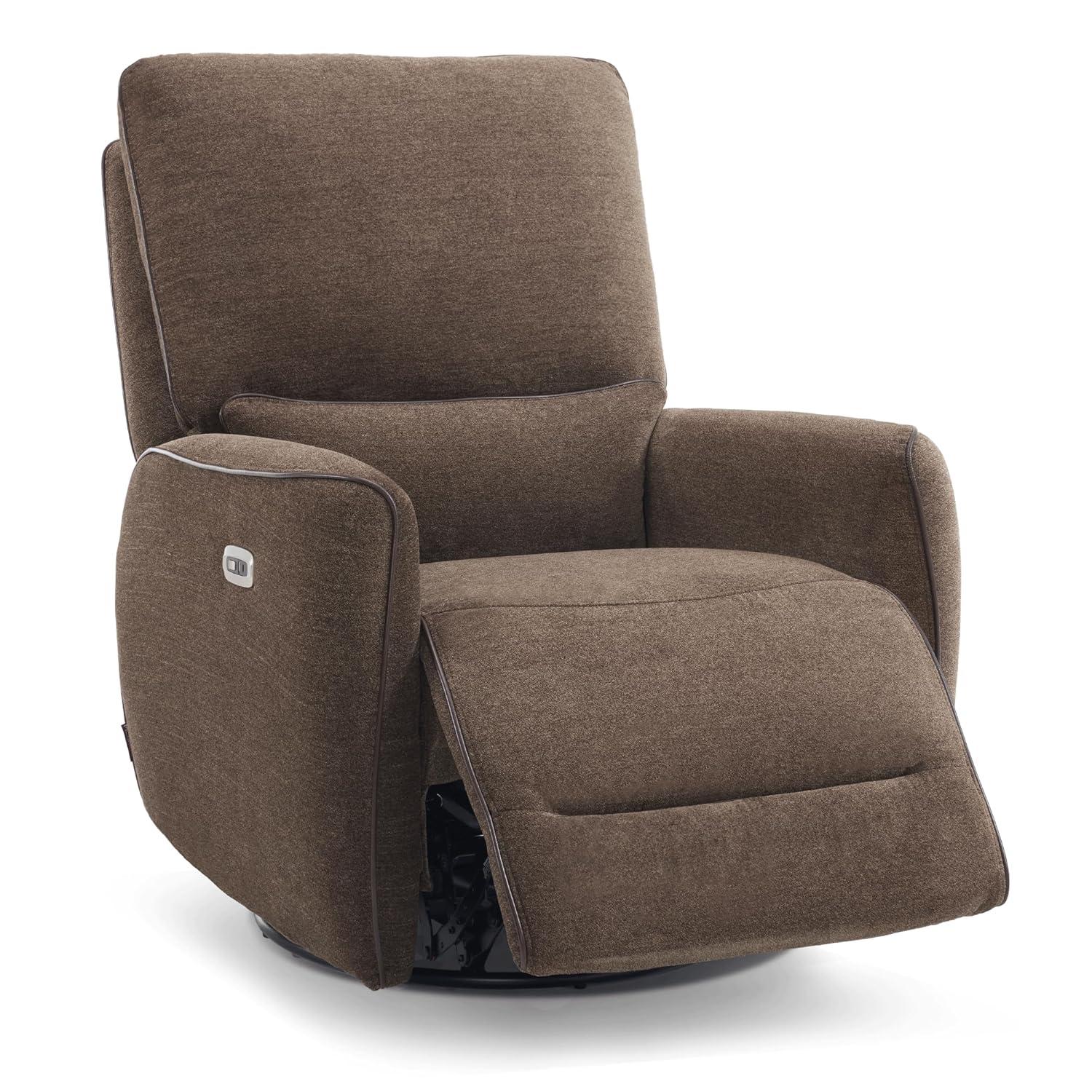 Swivel Glider Power Recliner Chair, Electric Rocker Recliner Chairs with USB Ports For Nursery, Fabric