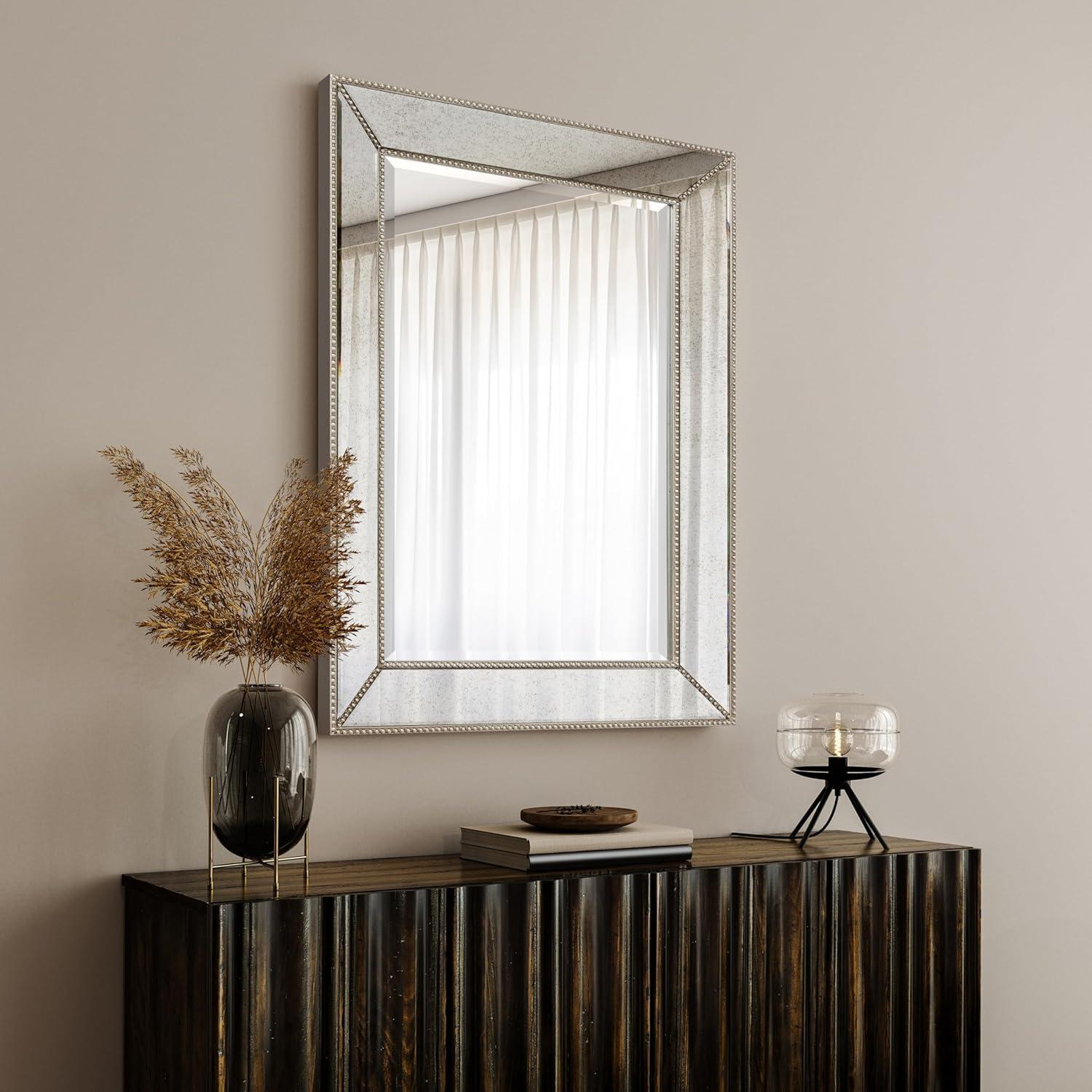 Empire Art Direct  Champagne Beed Beveled Rectangle Wall Mirror