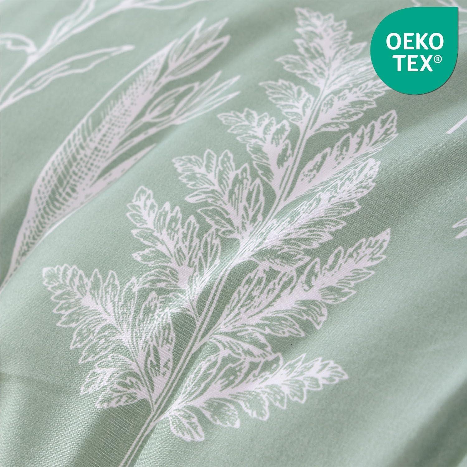 2 Pcs Floral Printed Reversible Sage Green Comforter Set Twin/Twin XL Size Soft Designed Plants Pattern Bedding Set - Bedsure