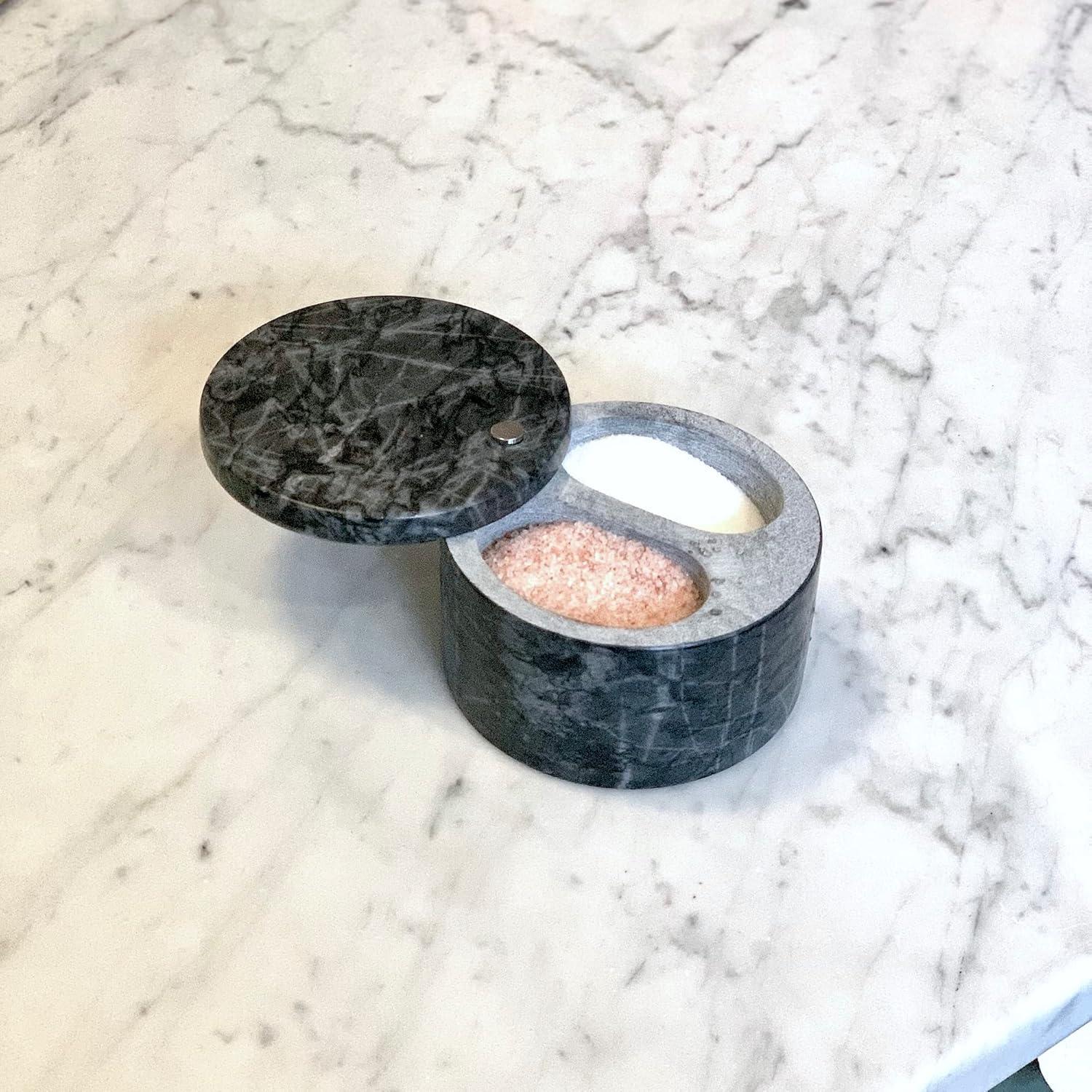 Fox Run Brands Fox Run Marble Double Salt Cellar, Black