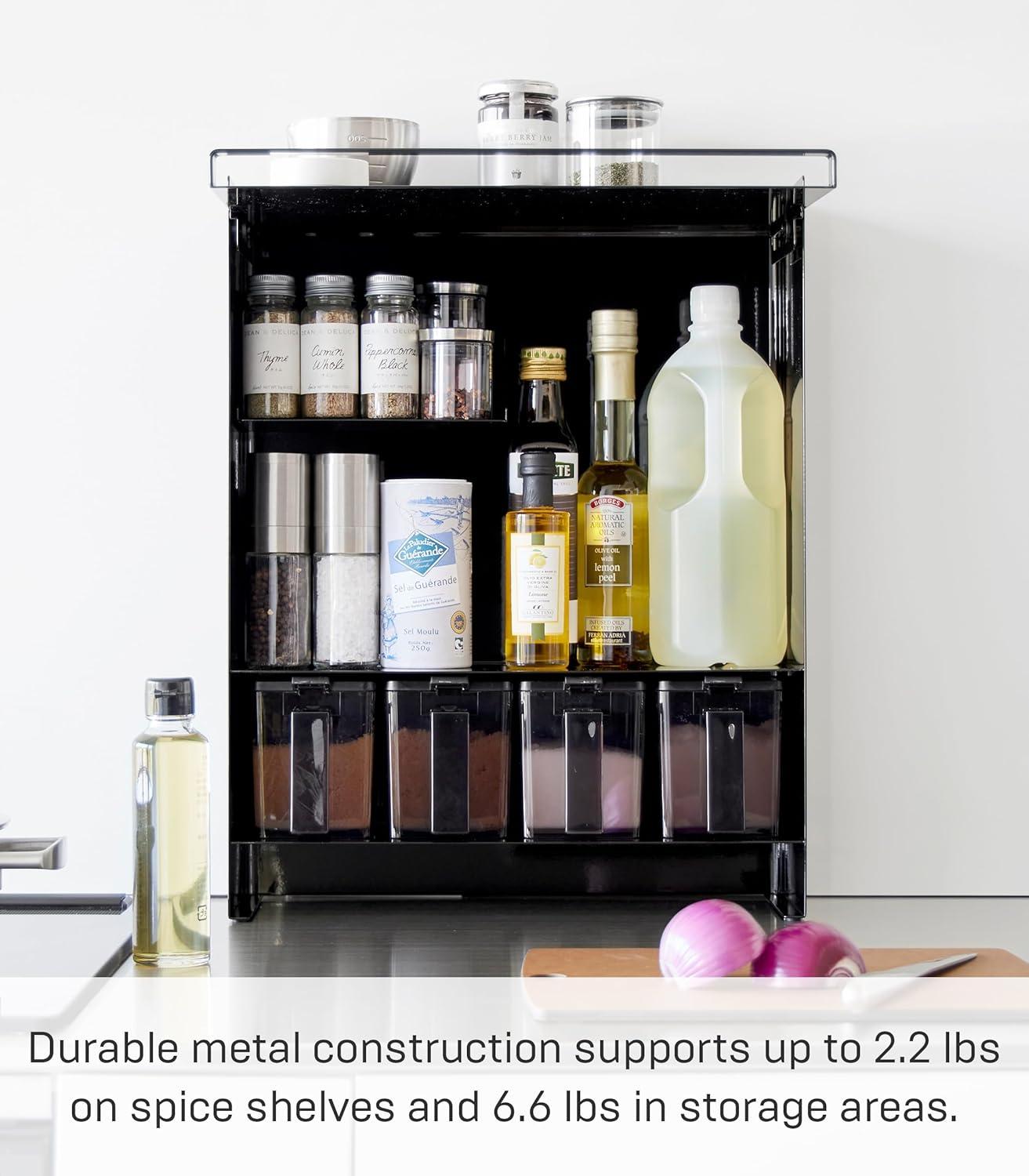 Yamazaki Home Concealable Spice Rack, Steel