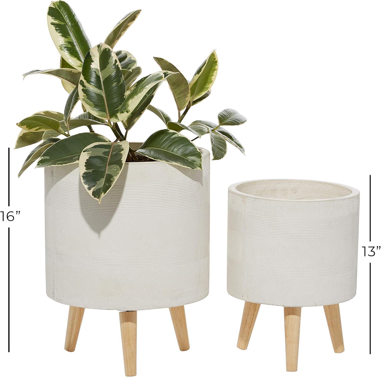 Set of 2 Cylindrical Fiberclay Planters - Olivia & May