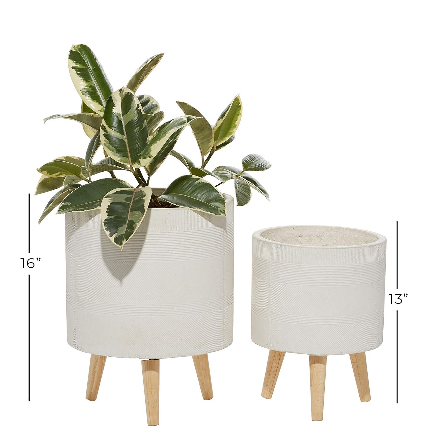 Set of 2 Cylindrical Fiberclay Planters - Olivia & May