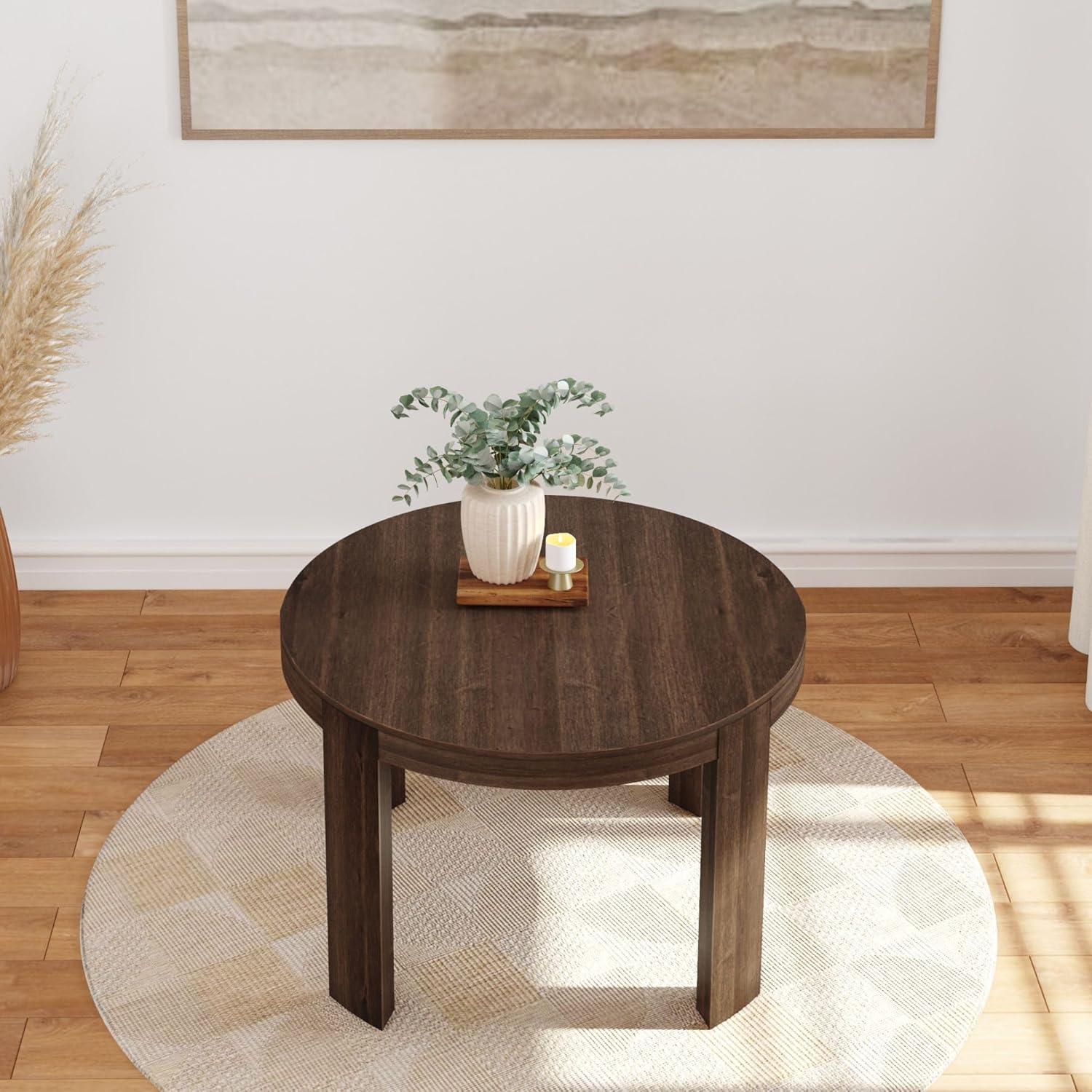 Plank+ Beam Modern Rounded Round Dining Table