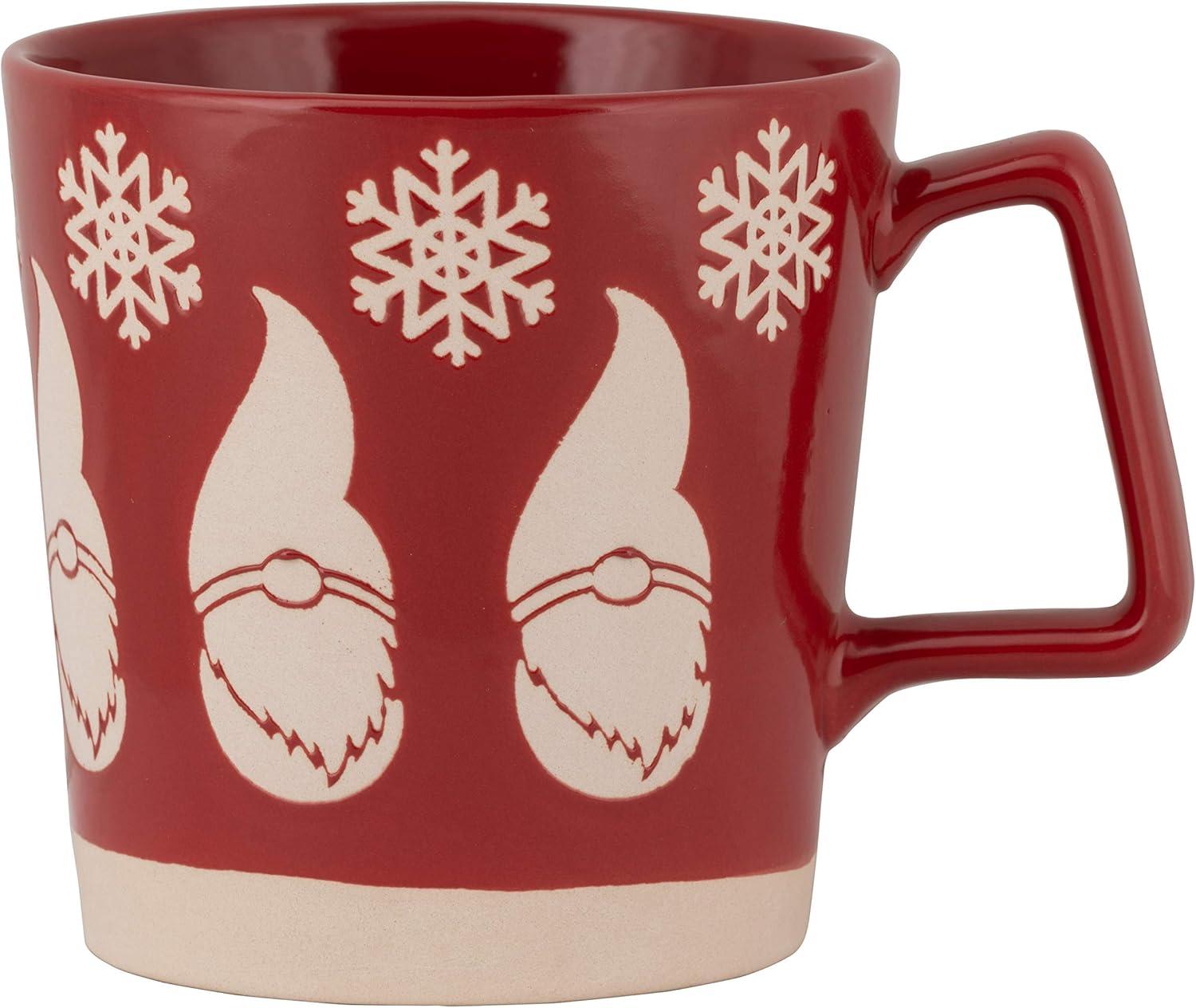 10 Strawberry Street Assorted 20 fl oz Holiday Print Ceramic Mug, Set of 4 Mugs