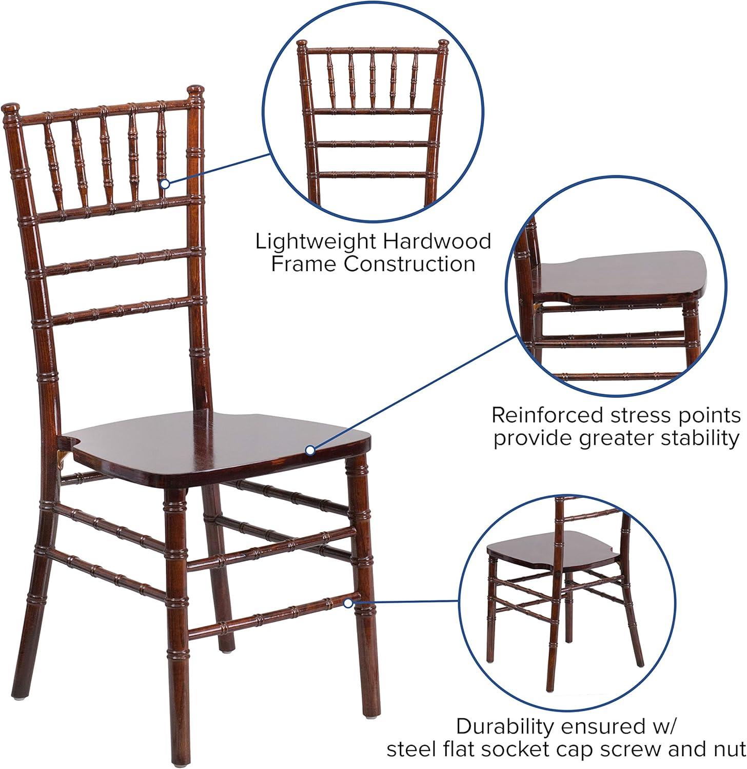 Fruitwood Lacquered Acacia Armless Chiavari Dining Chair