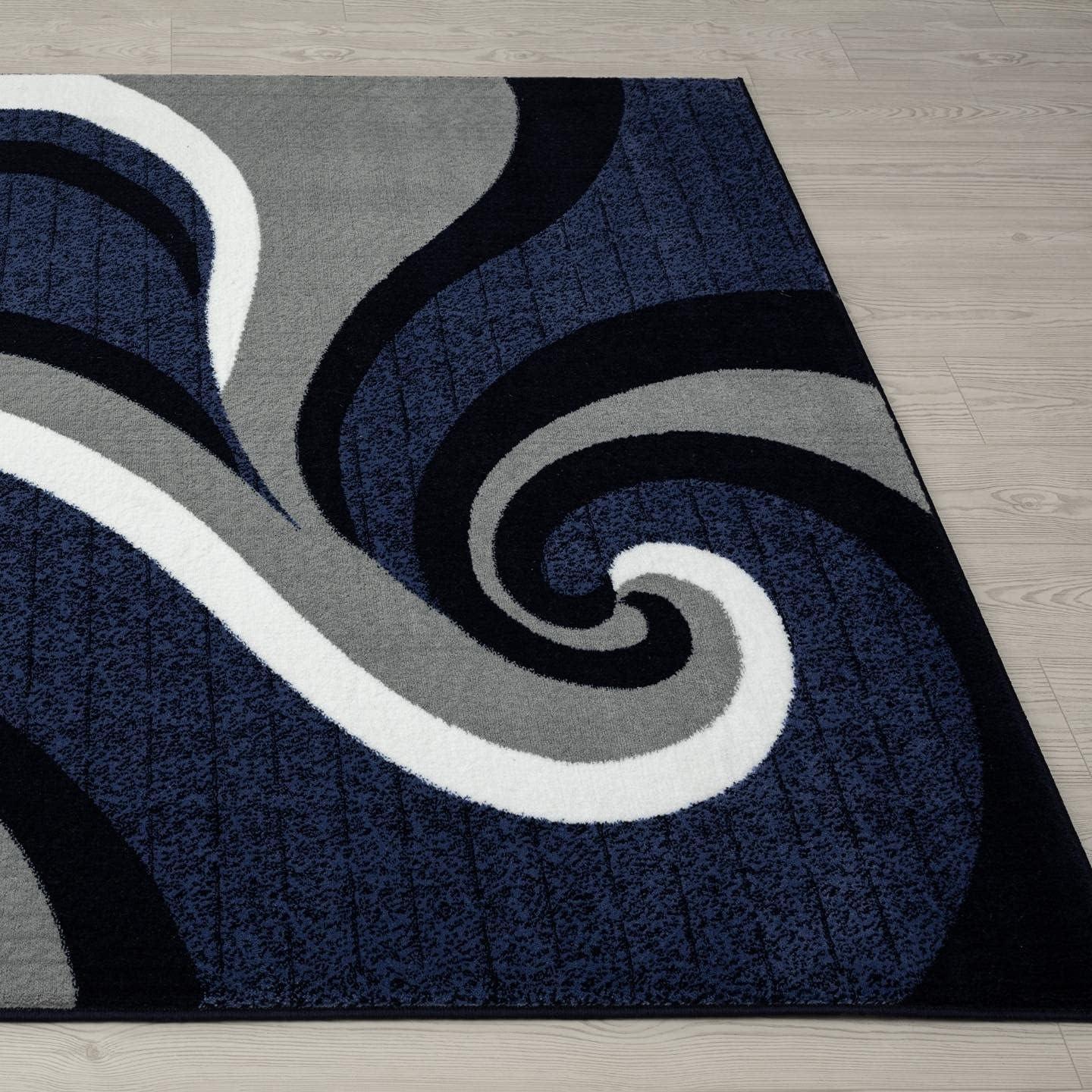 Luxe Weavers Contemporary Abstract Geometric Swirl Area Rug