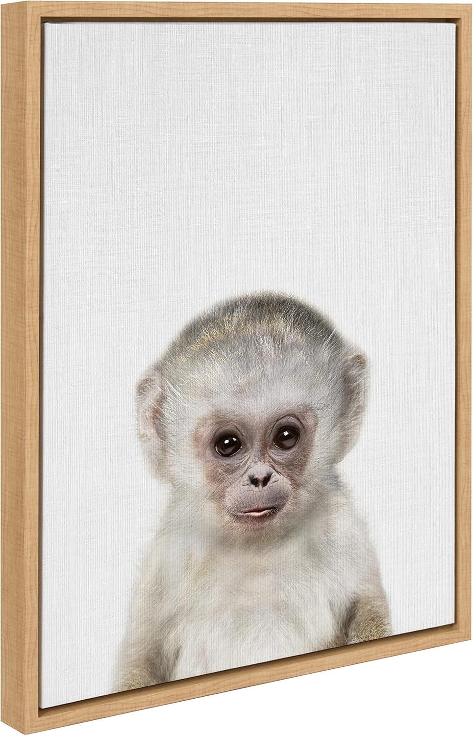 18" x 24" Sylvie Monkey Color Framed Canvas by Simon Te of Tai Prints - Kate & Laurel All Things Decor