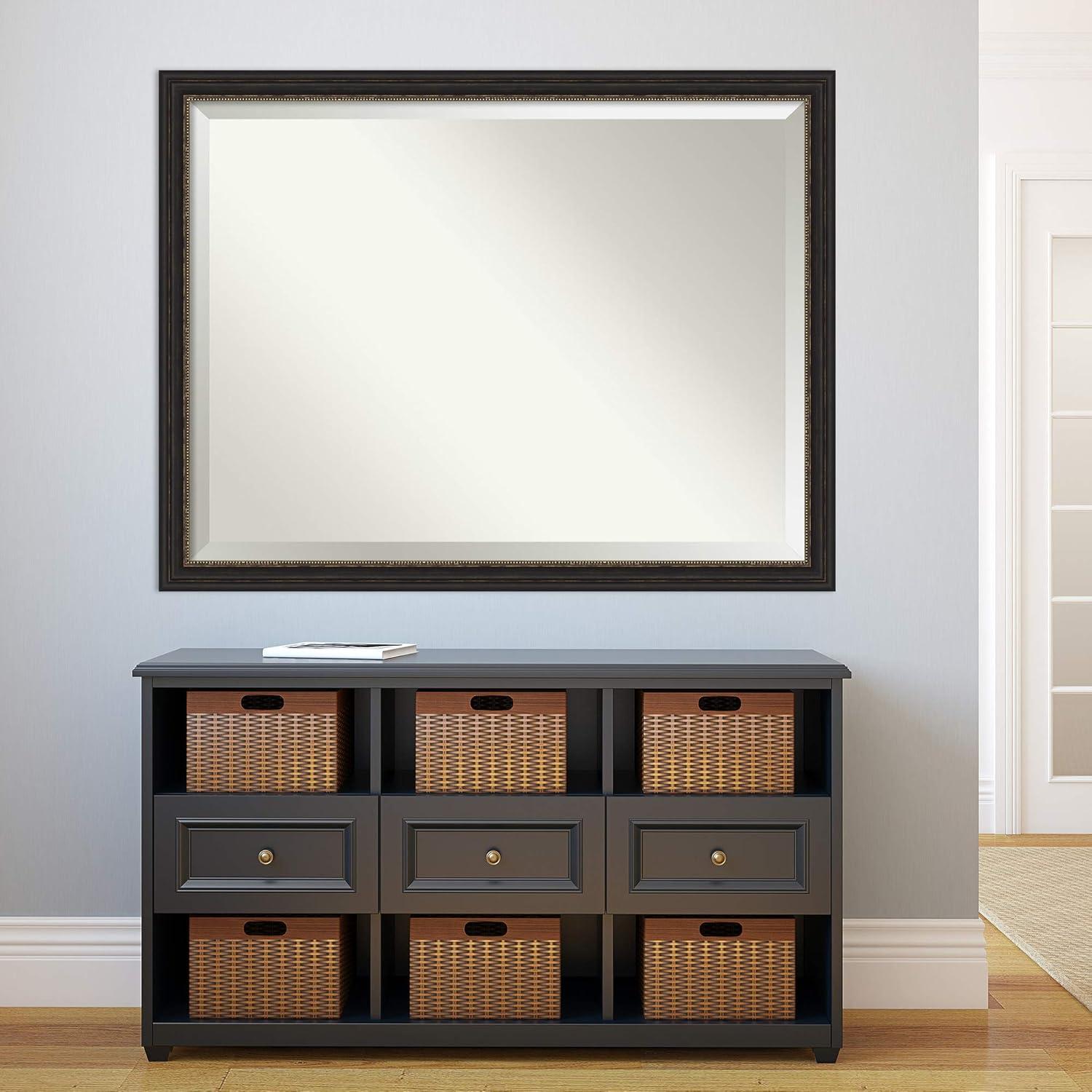 Amanti Art Accent 43.5-Inches x 33.5-Inches Framed Rectangle Bathroom Vanity Mirror ( Burnished Bronze )