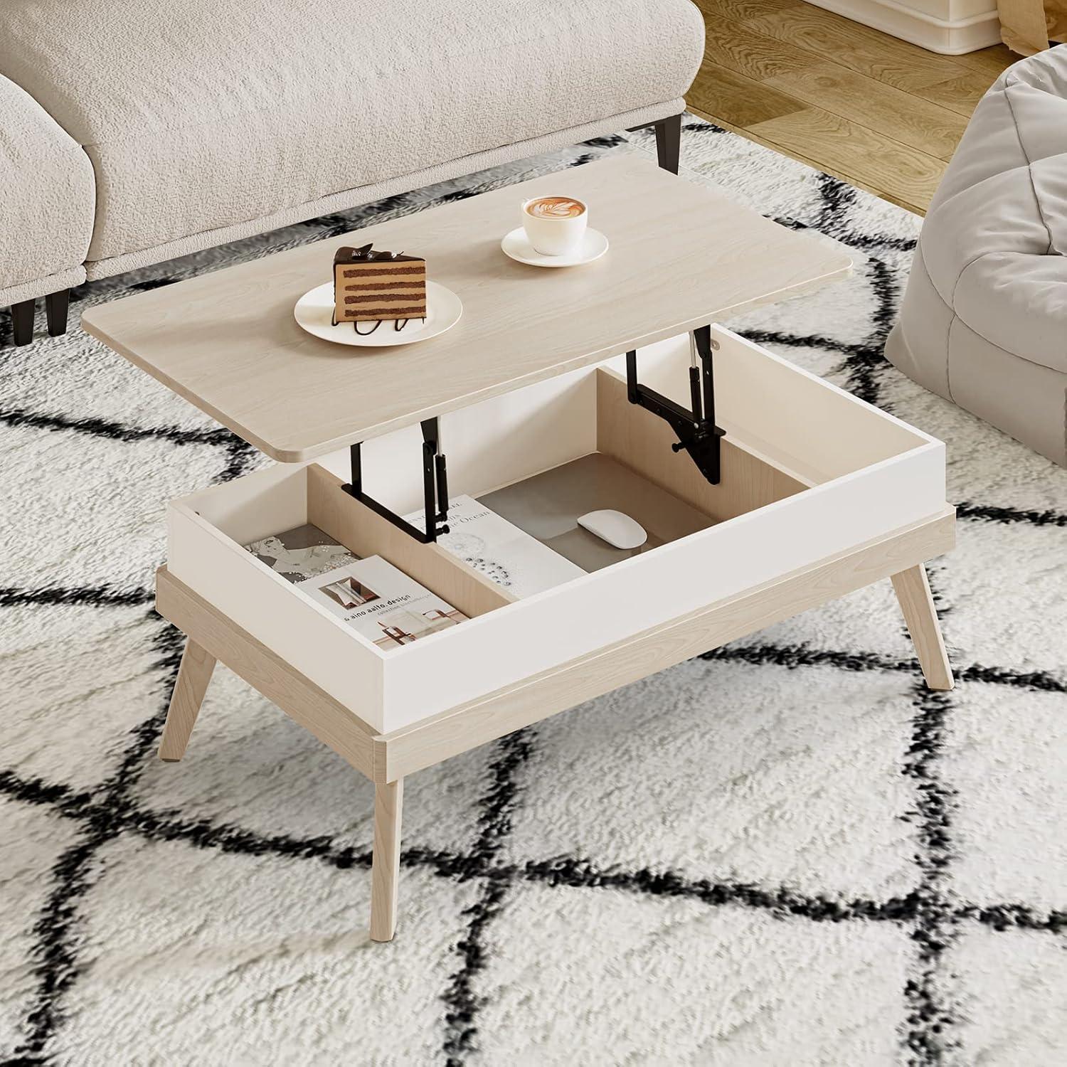 Charter Oak Lift-Top Coffee Table with Hidden Storage