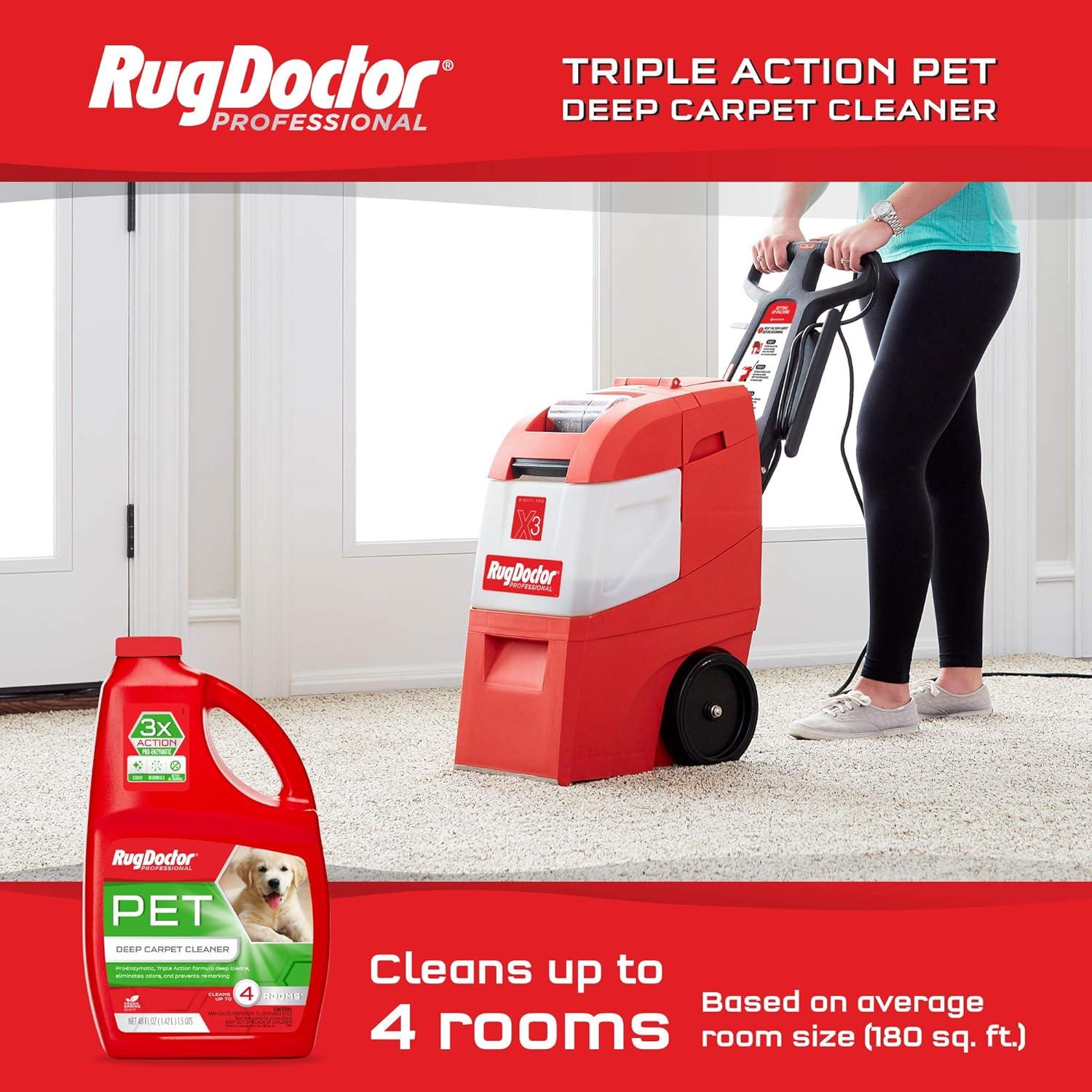 Rug Doctor Red Commercial Carpet Cleaner with Pet Solution