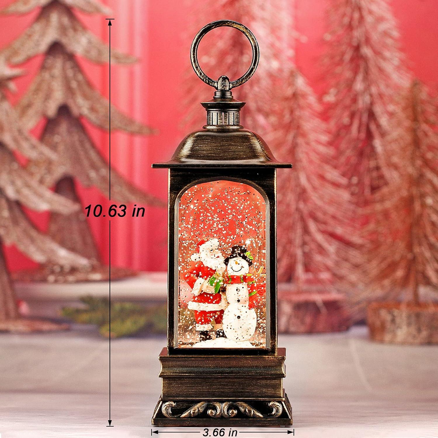The Holiday Aisle® 2024 Christmas Decor Snow Globe Lantern - Glittering, Plug-in/3 AA Battery/USB Powered
