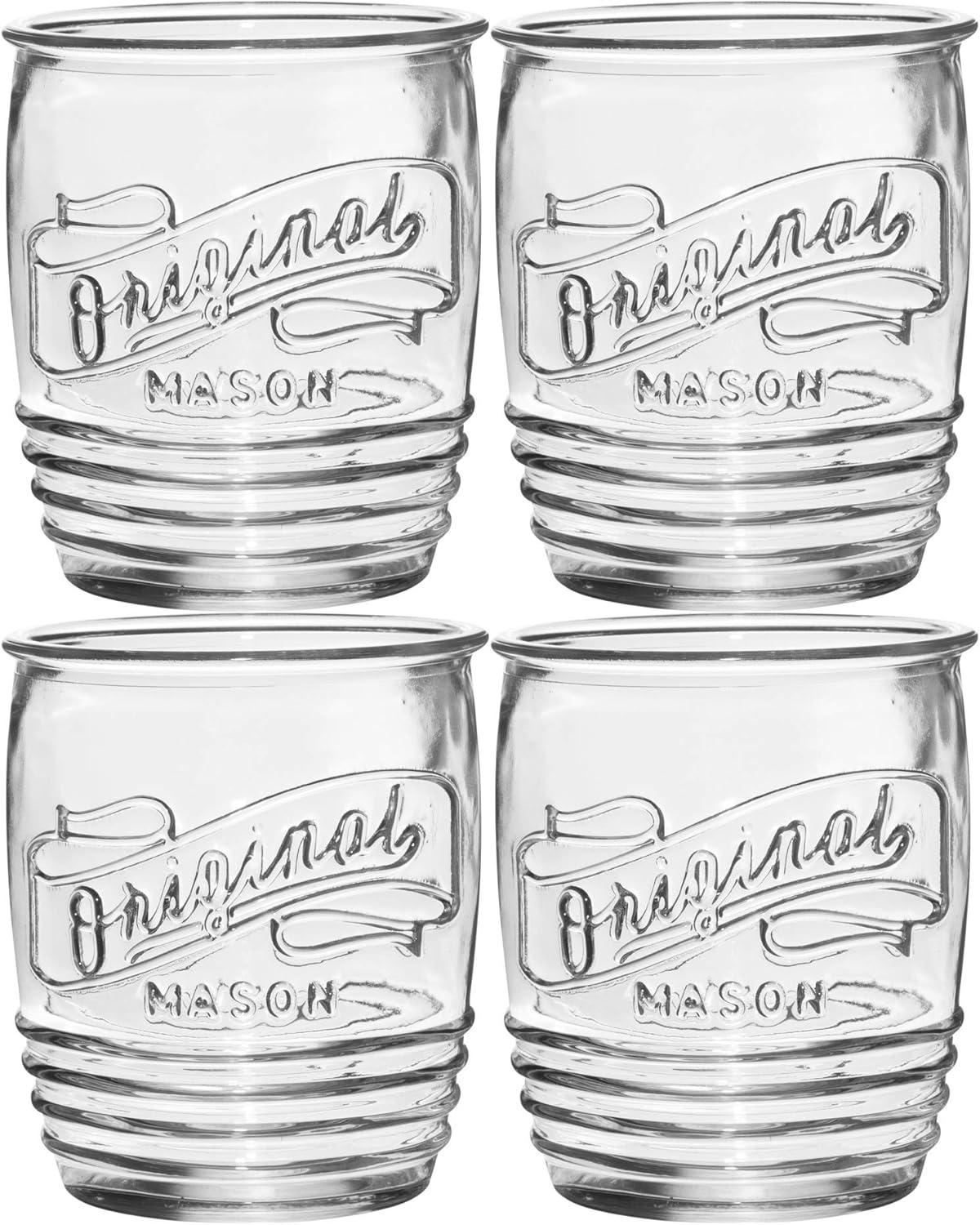Gracie Oaks Zaviere 13oz. Handmade Drinking Glasses Set (Set of 4)