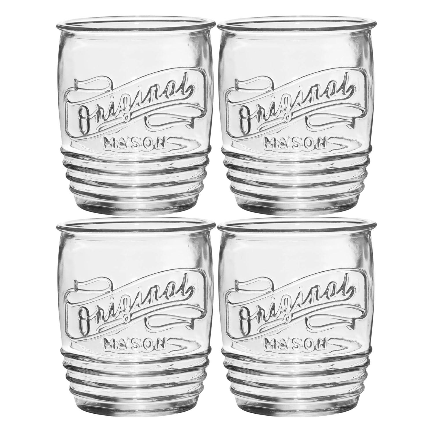 Gracie Oaks Zaviere 13oz. Handmade Drinking Glasses Set (Set of 4)