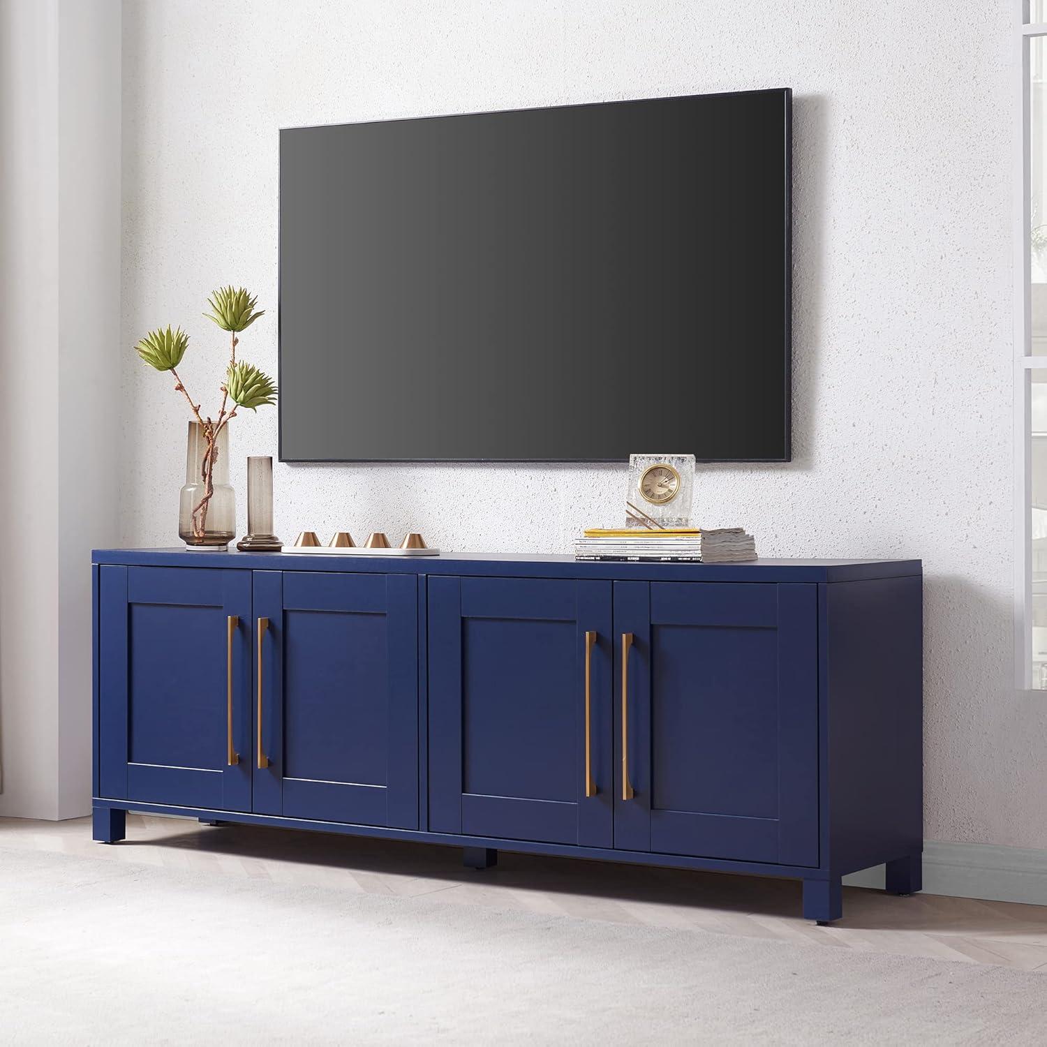 Evelyn&Zoe Chabot Rectangular TV Stand for TV's up to 75", Dark Blue