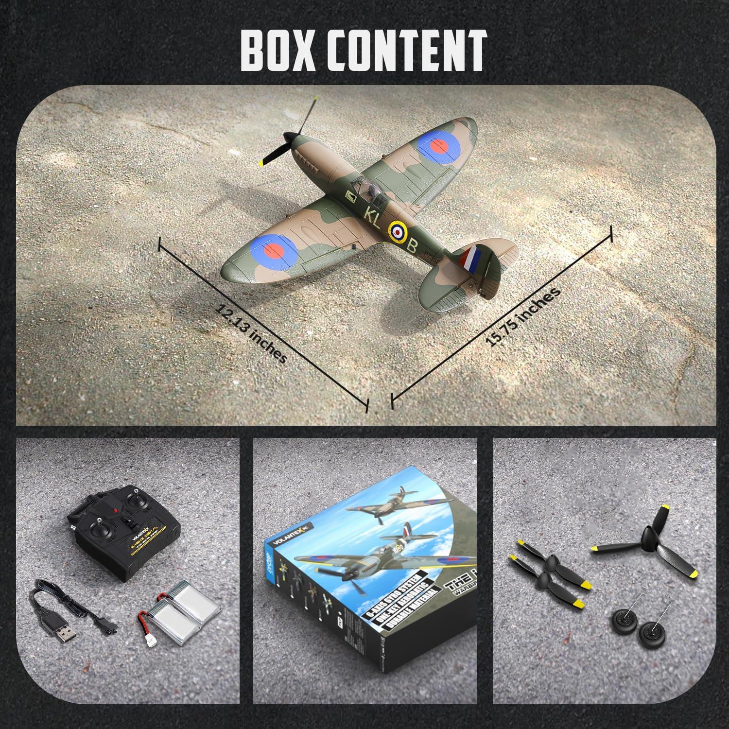 Open Box 4-CH Spitfire One Key Remote Control Airplane with Xpilot Stabilizer