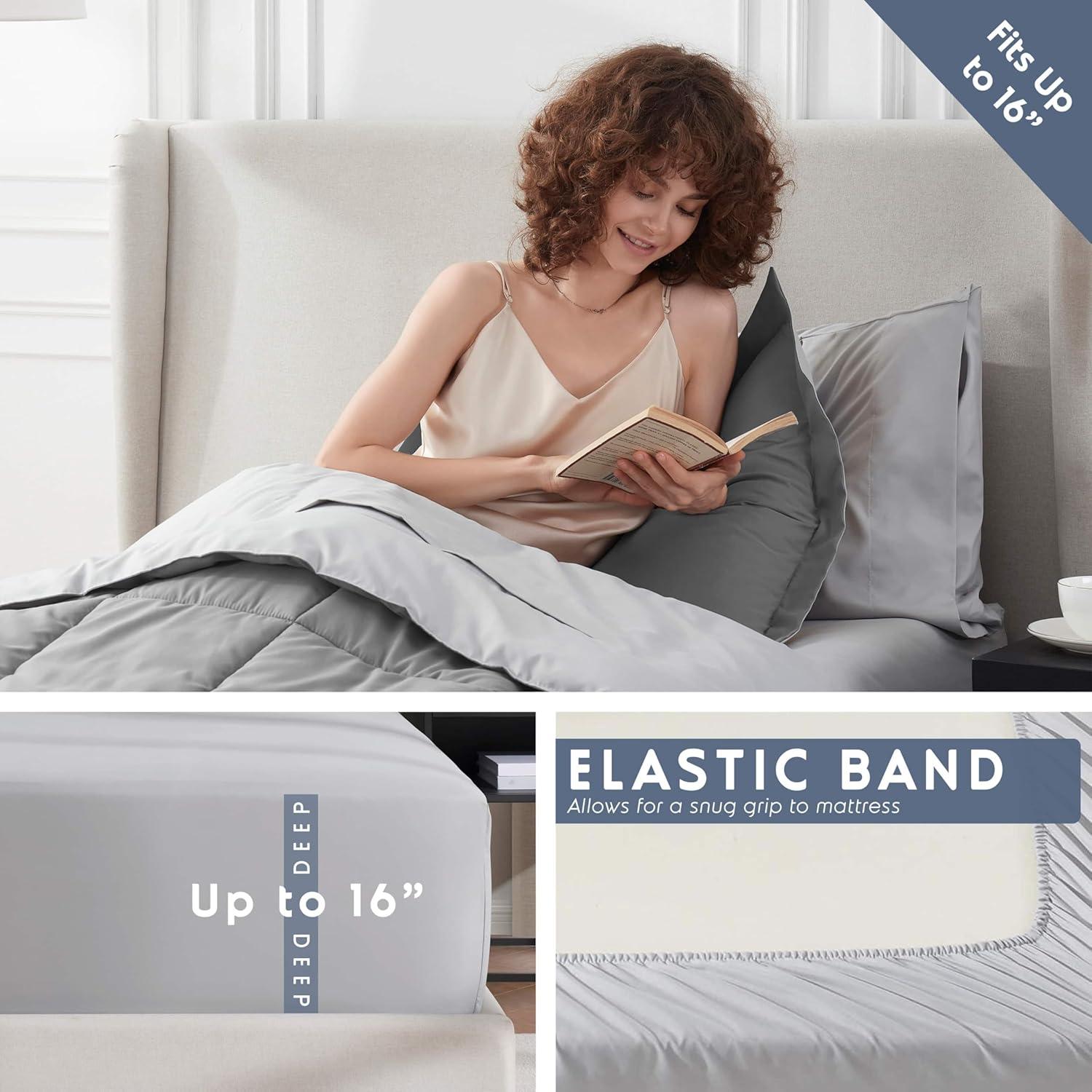 Nestl Bed-in-A-Bag Reversible Comforter Set with Bed Sheets