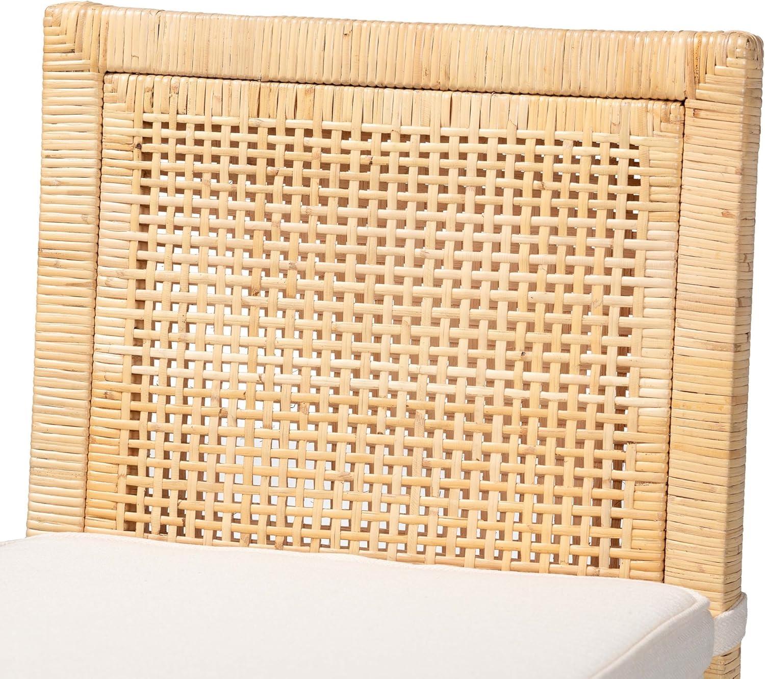 Sofia Wood and Rattan Counter Height Barstool Natural - bali & pari