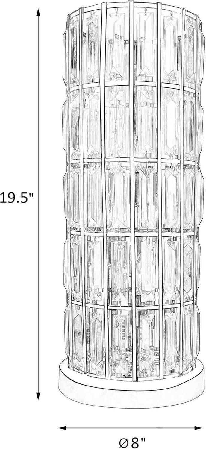 Coaster Wanda 20-inch Crystal Shade Bedside Metal Table Lamp Silver